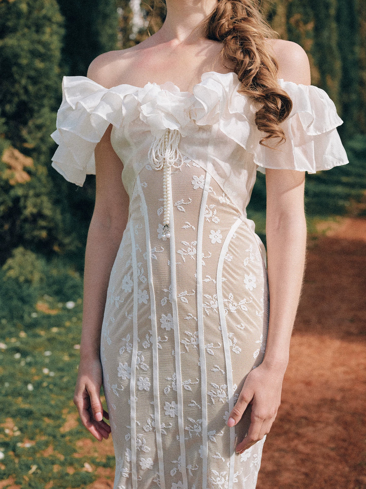 Floral Lace Corset Gown