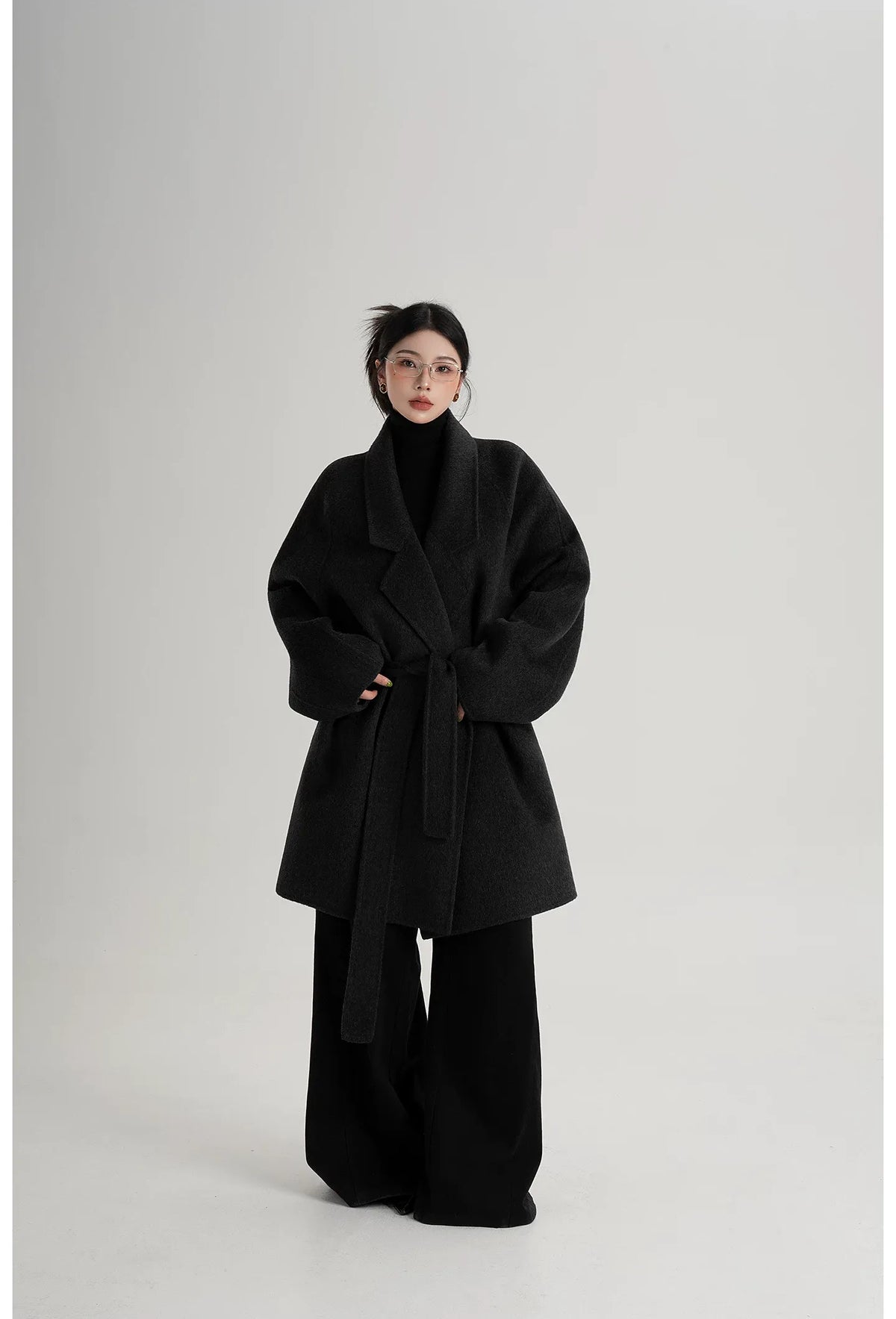 Hand-Sewn Belted Wool Coat