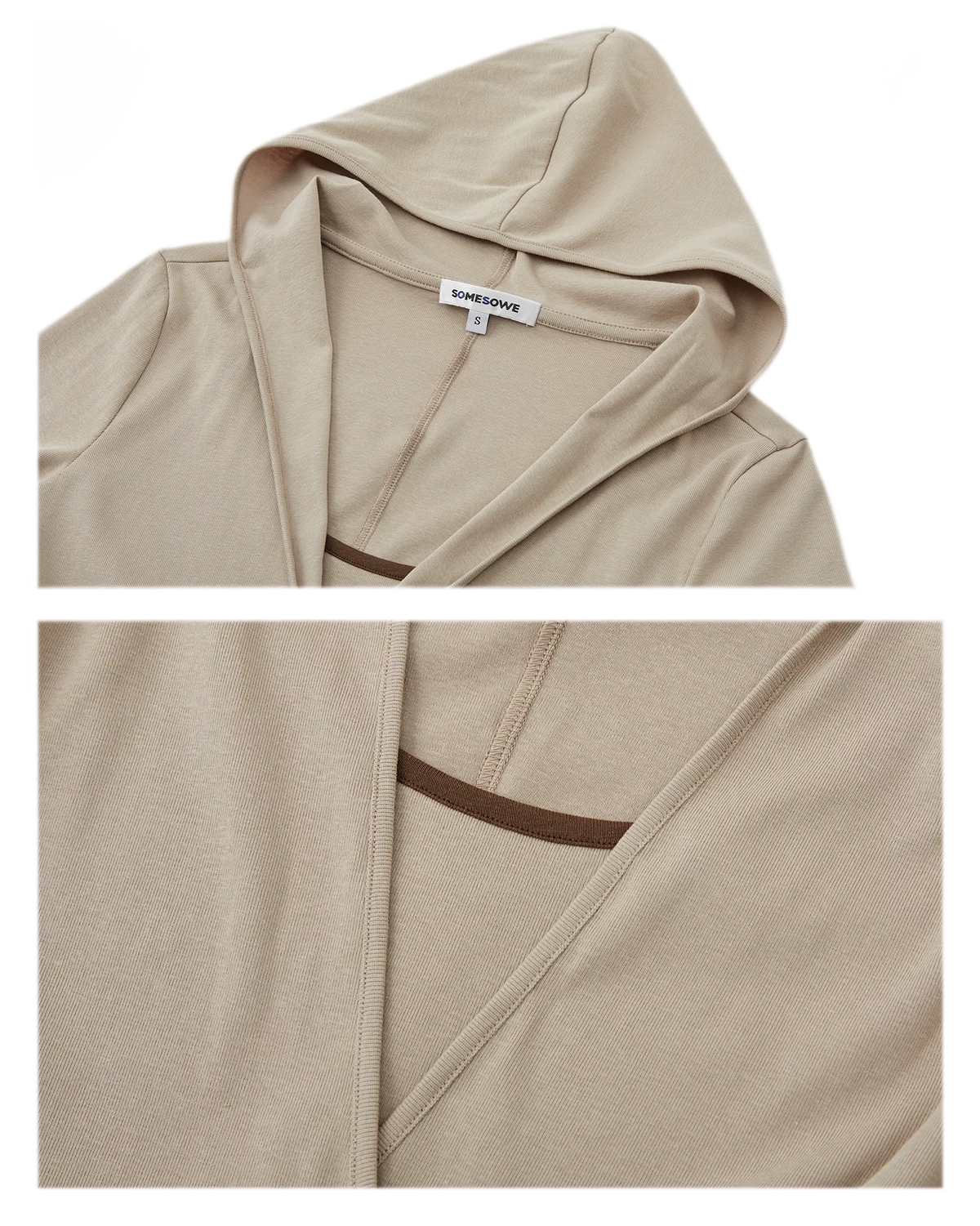 Cross Hooded Long Sleeve Top