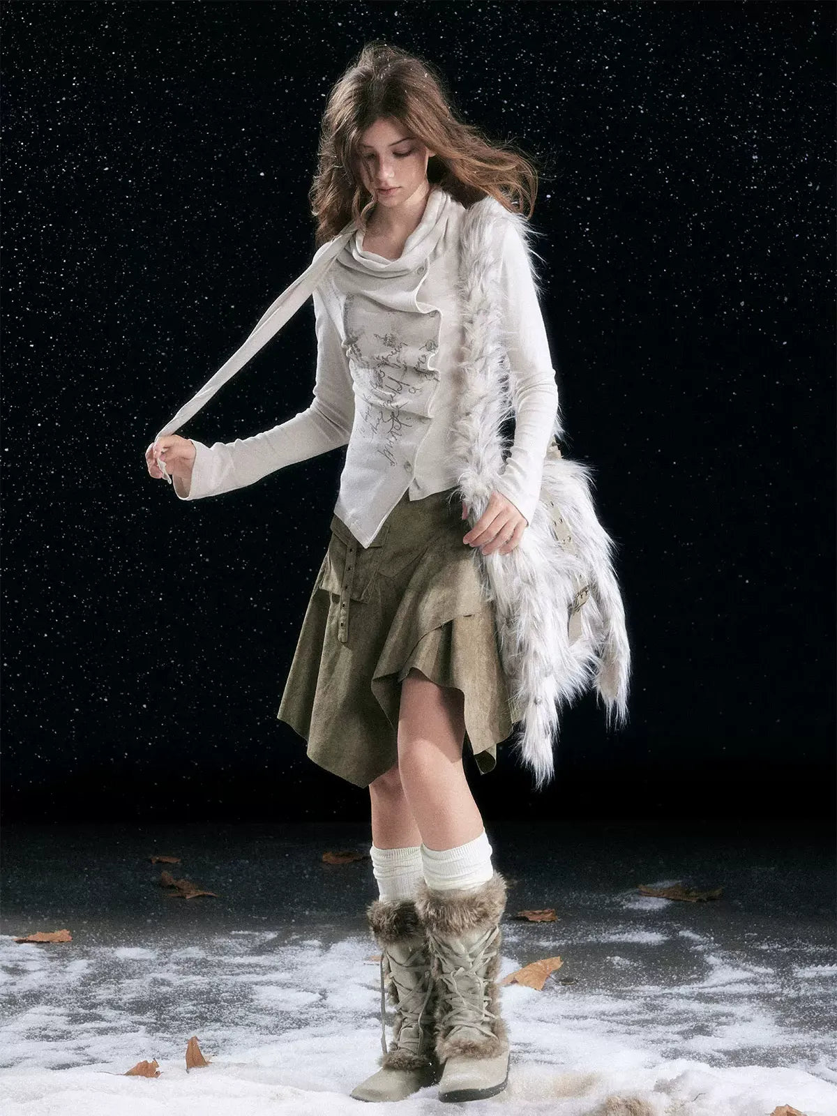 Furry Bunny Ear Crossbody Bag