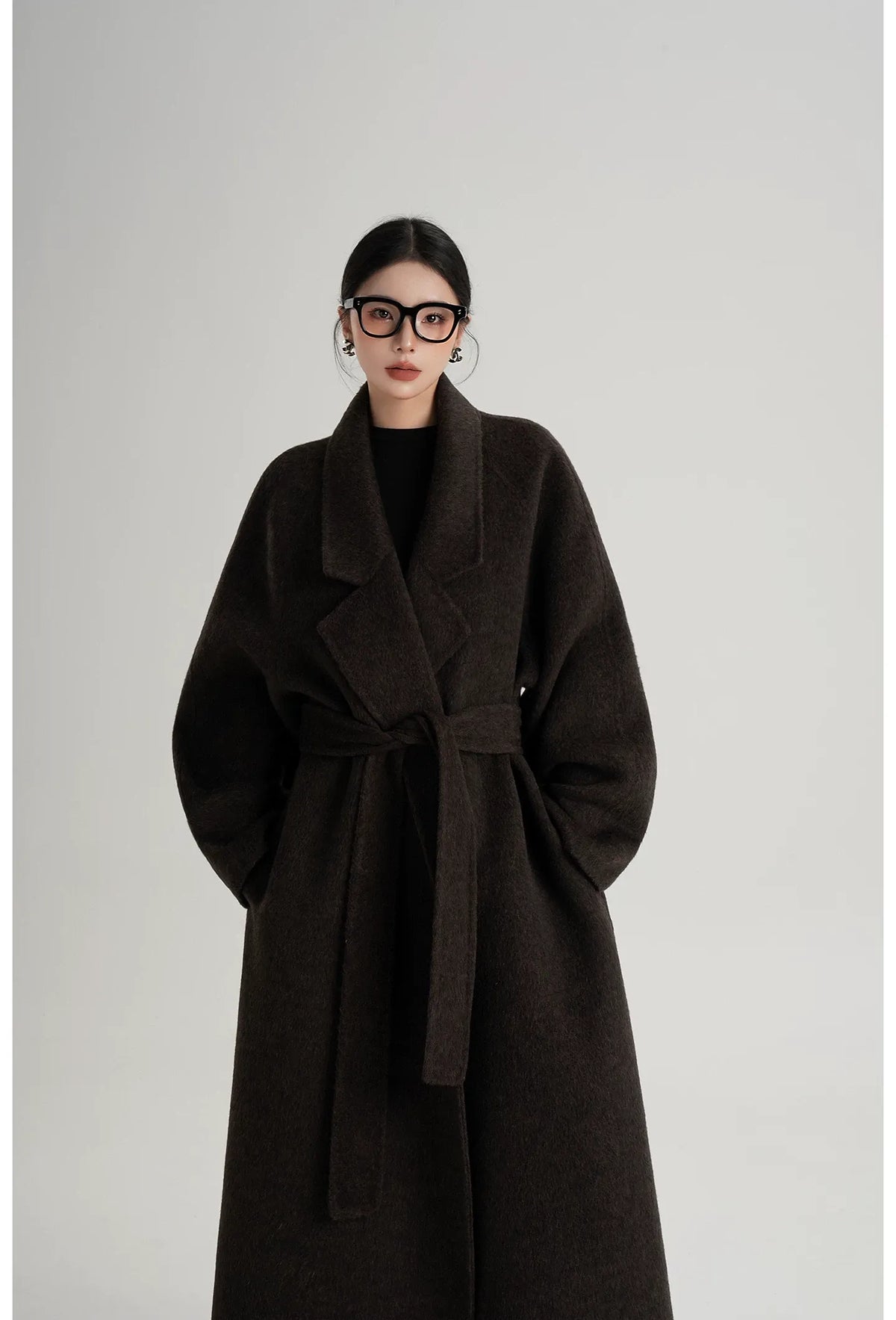 Wool Shawl Collar Wrap Coat