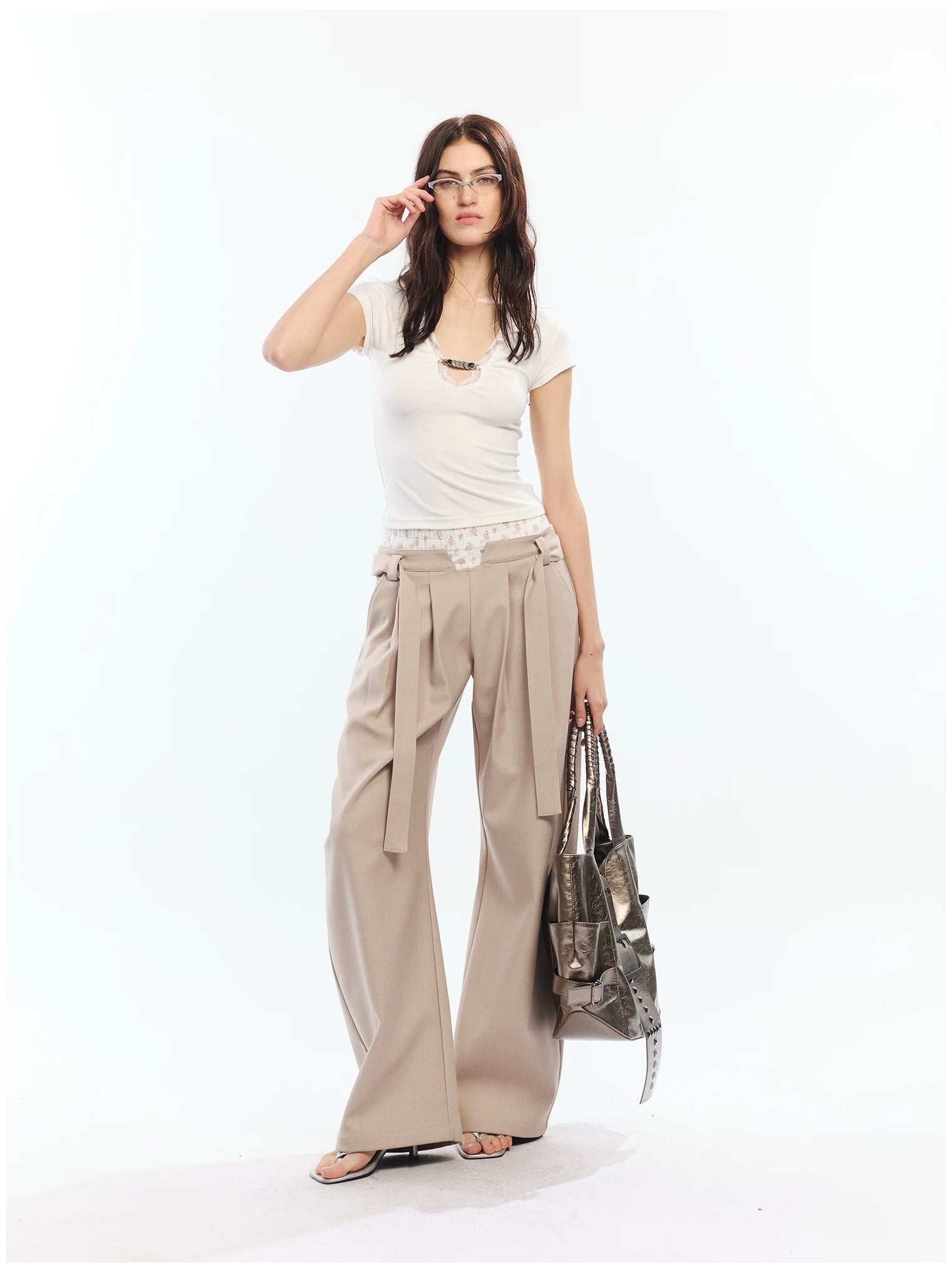 Floral Print Loose Wide Leg Pants