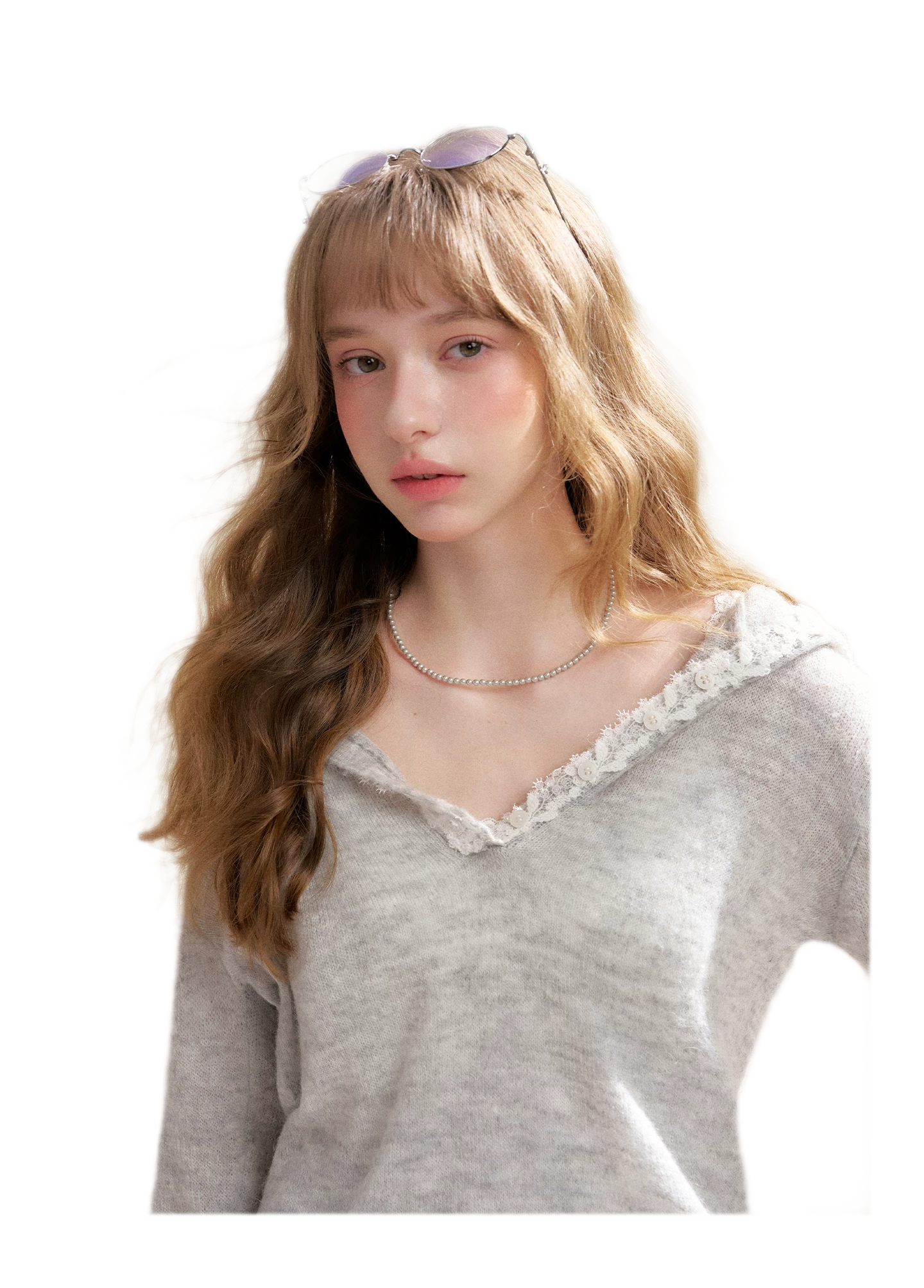 Lace Hood Knit Hoodie