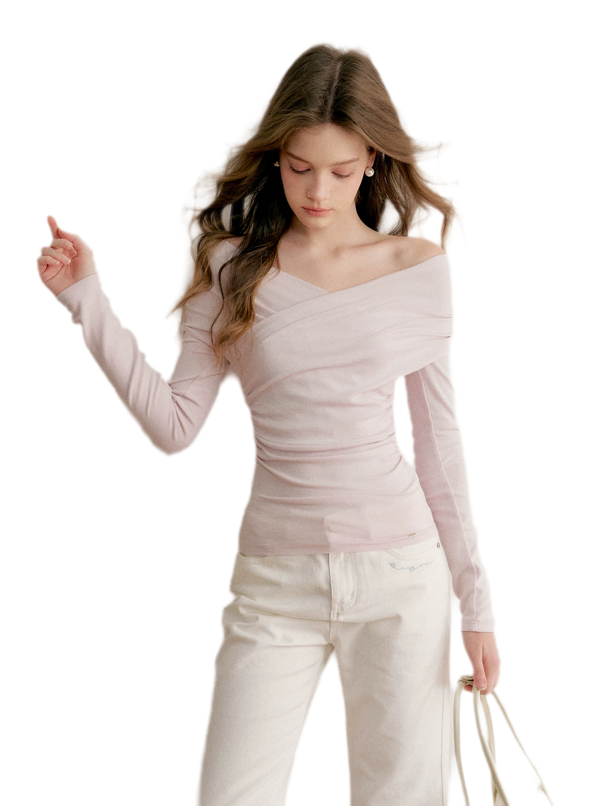 Brushed Off-Shoulder Knit Top