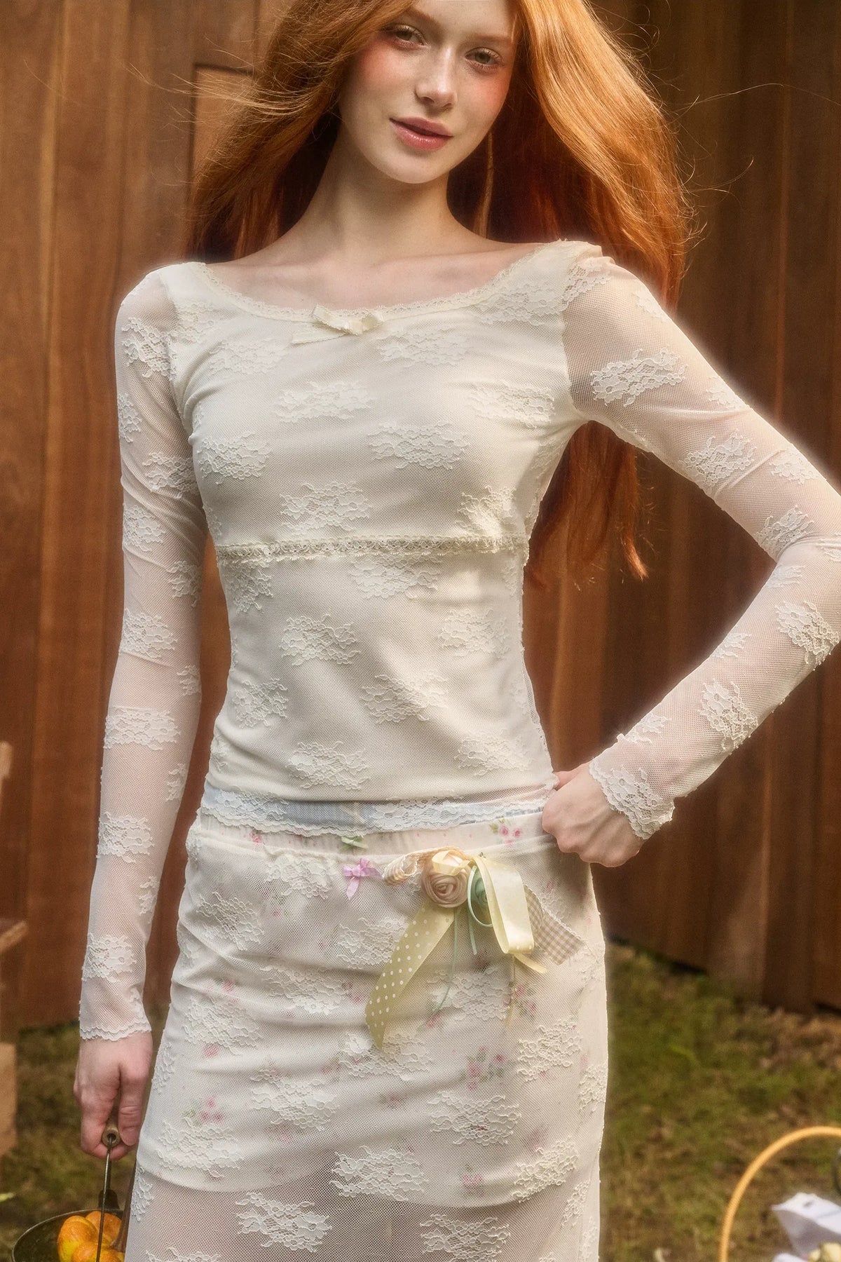 Stretch Lace Layered Skirt Set
