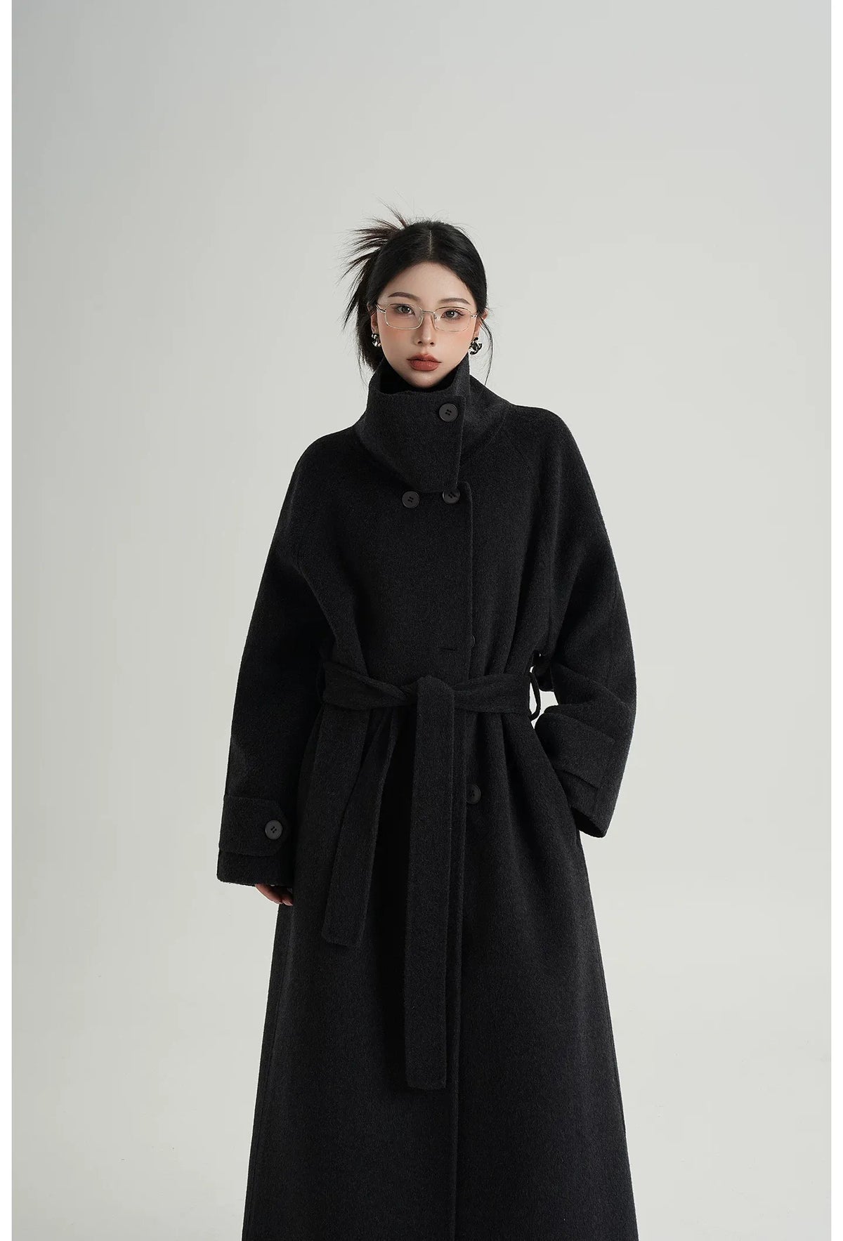 Hand-Sewn Longline Wool Coat