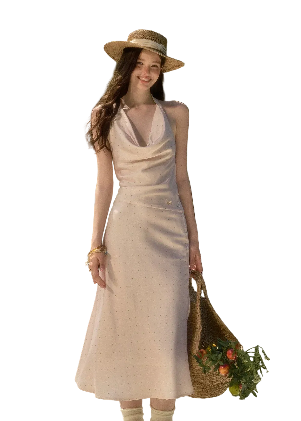 Satin Polka Dot Dress