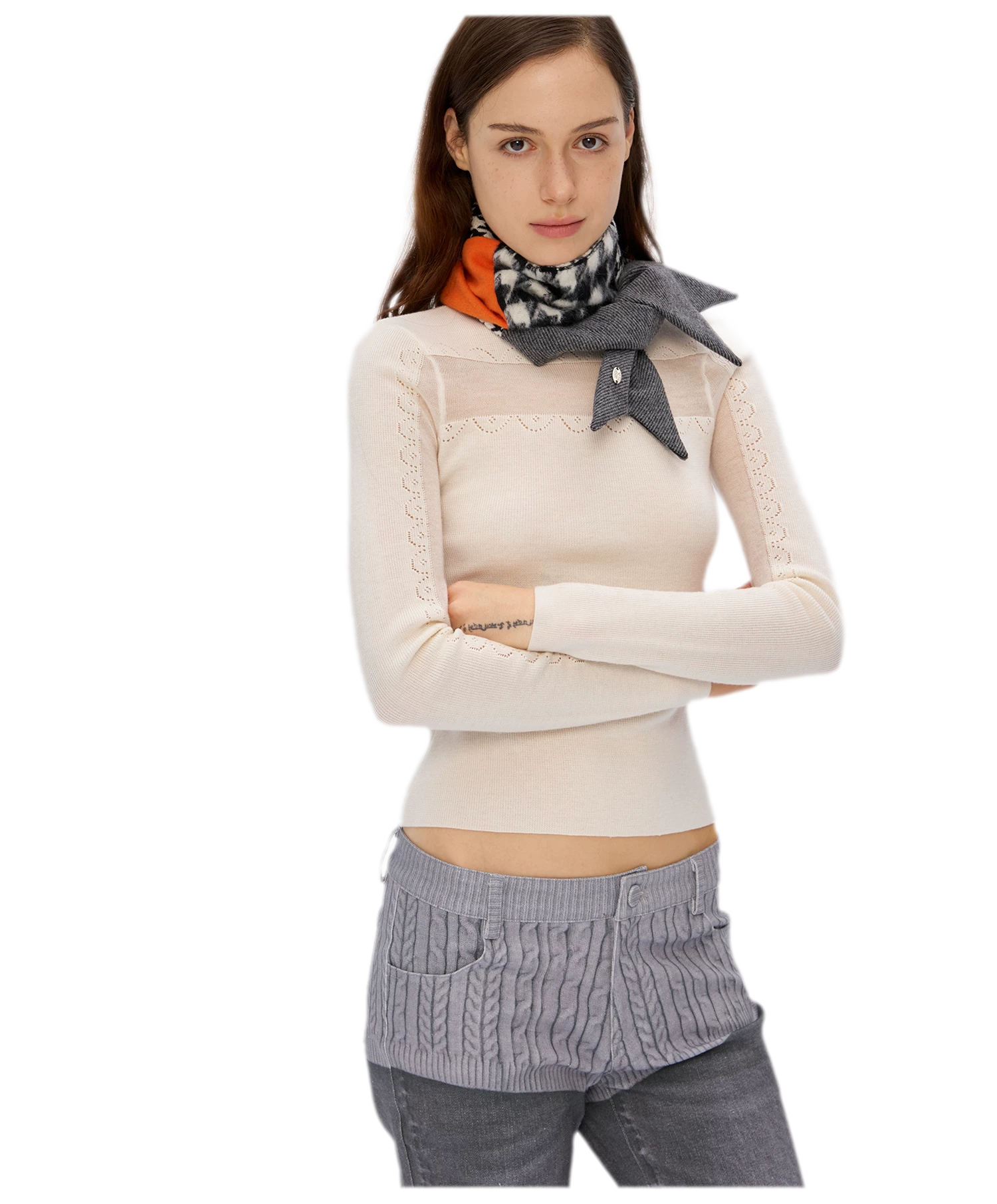 Wool Rib Knit Top