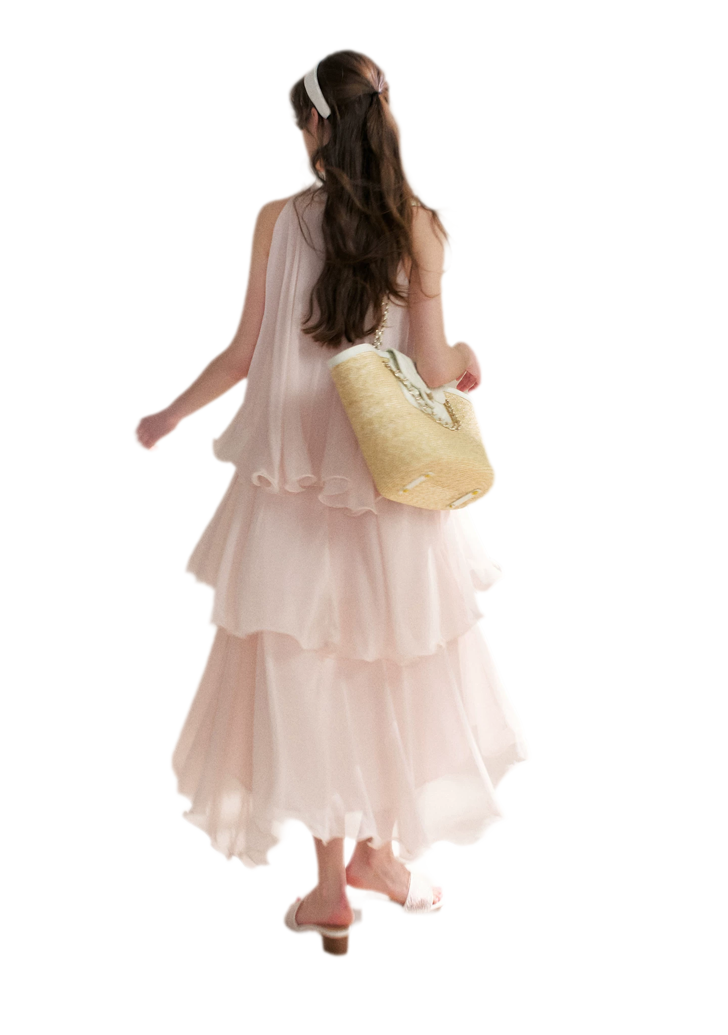 Chiffon Floral Halter Long Dress