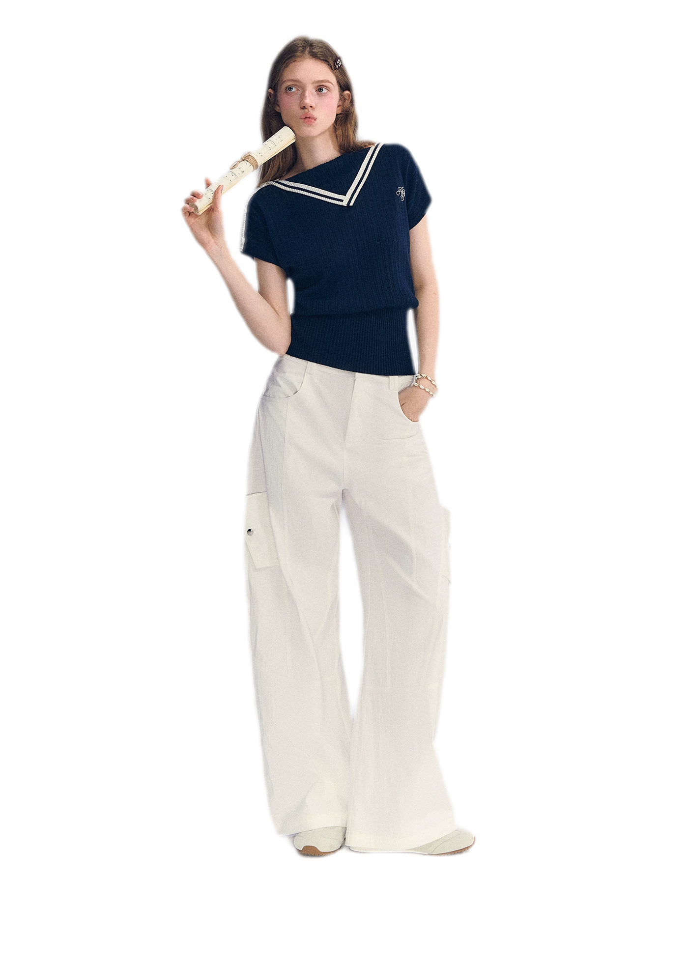 Contrast Trim Knit Top