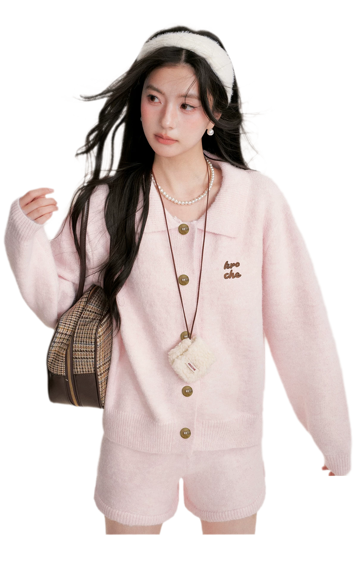 Wool Blend Collared Knit Set