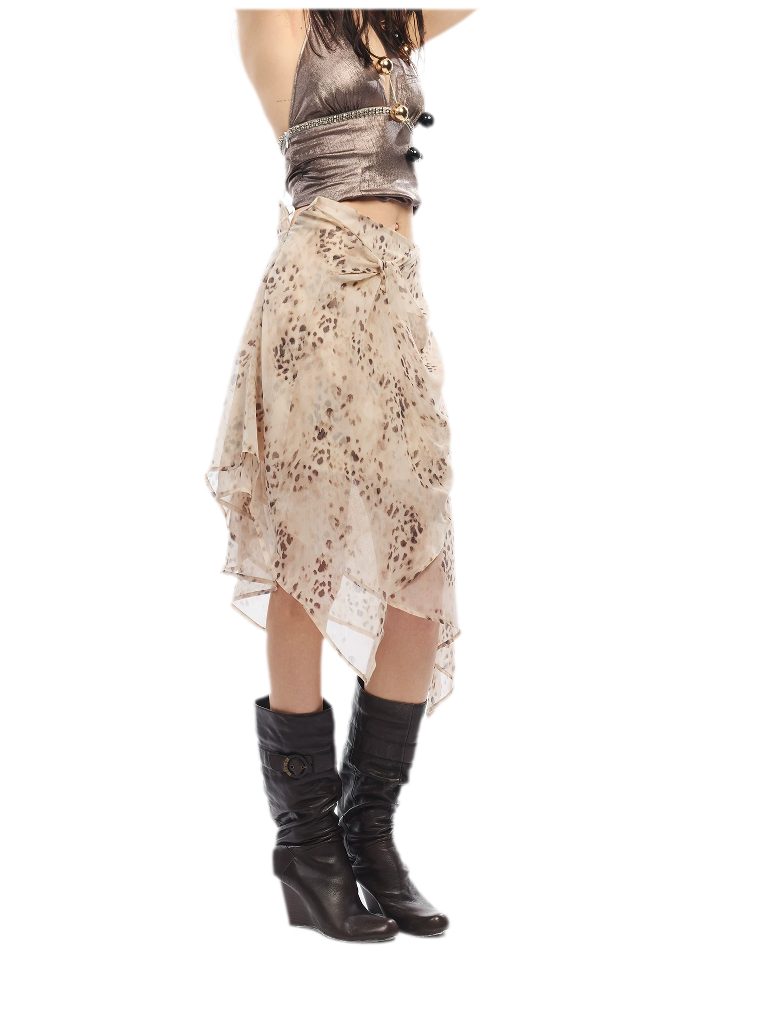 Leopard Mesh Skirt