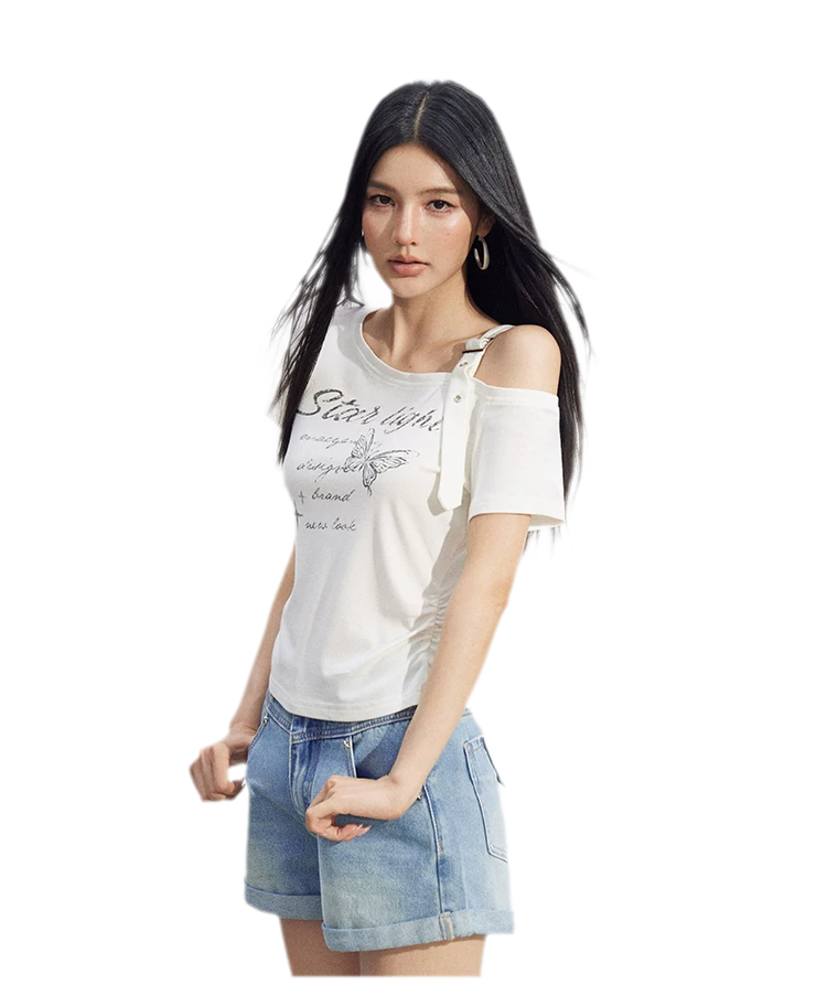 One-Shoulder Butterfly Tee
