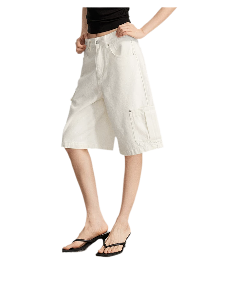 Wide-Leg Cargo Shorts