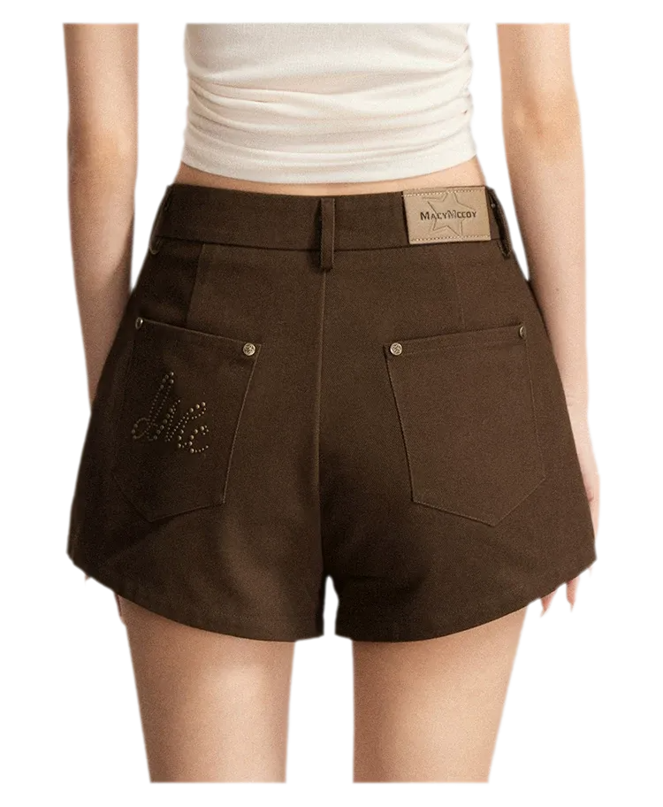 Rhinestone Cotton Summer Shorts