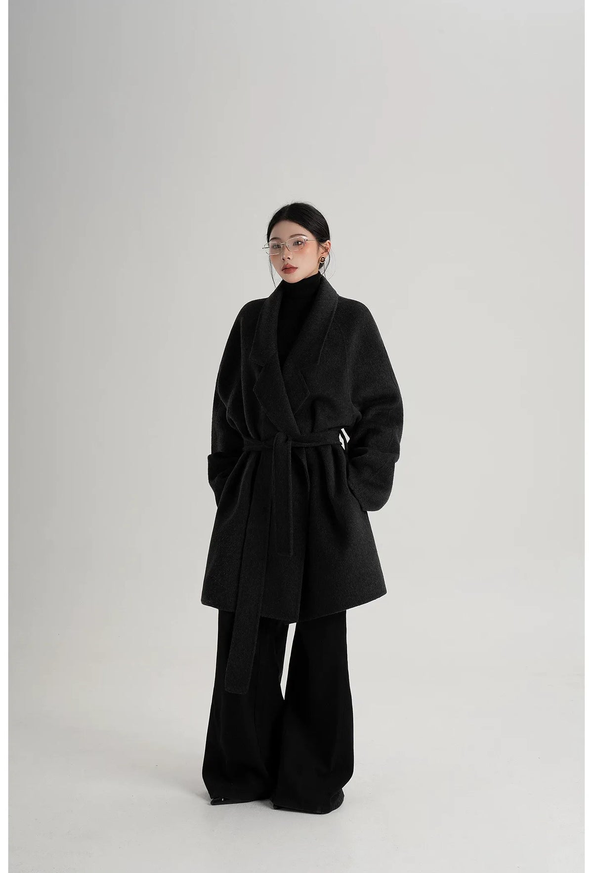 Hand-Sewn Belted Wool Coat