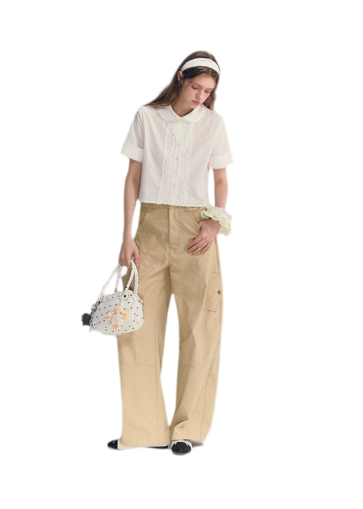 Deconstructed Curved Cargo Pants
