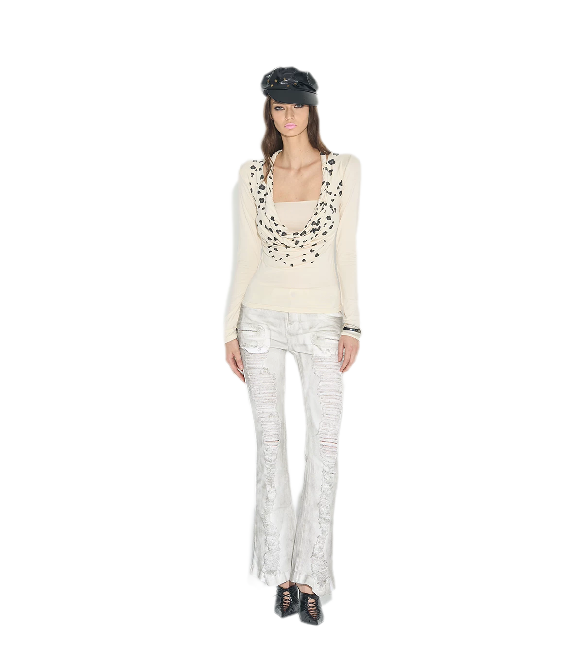 Leopard Twist V-Neck Top