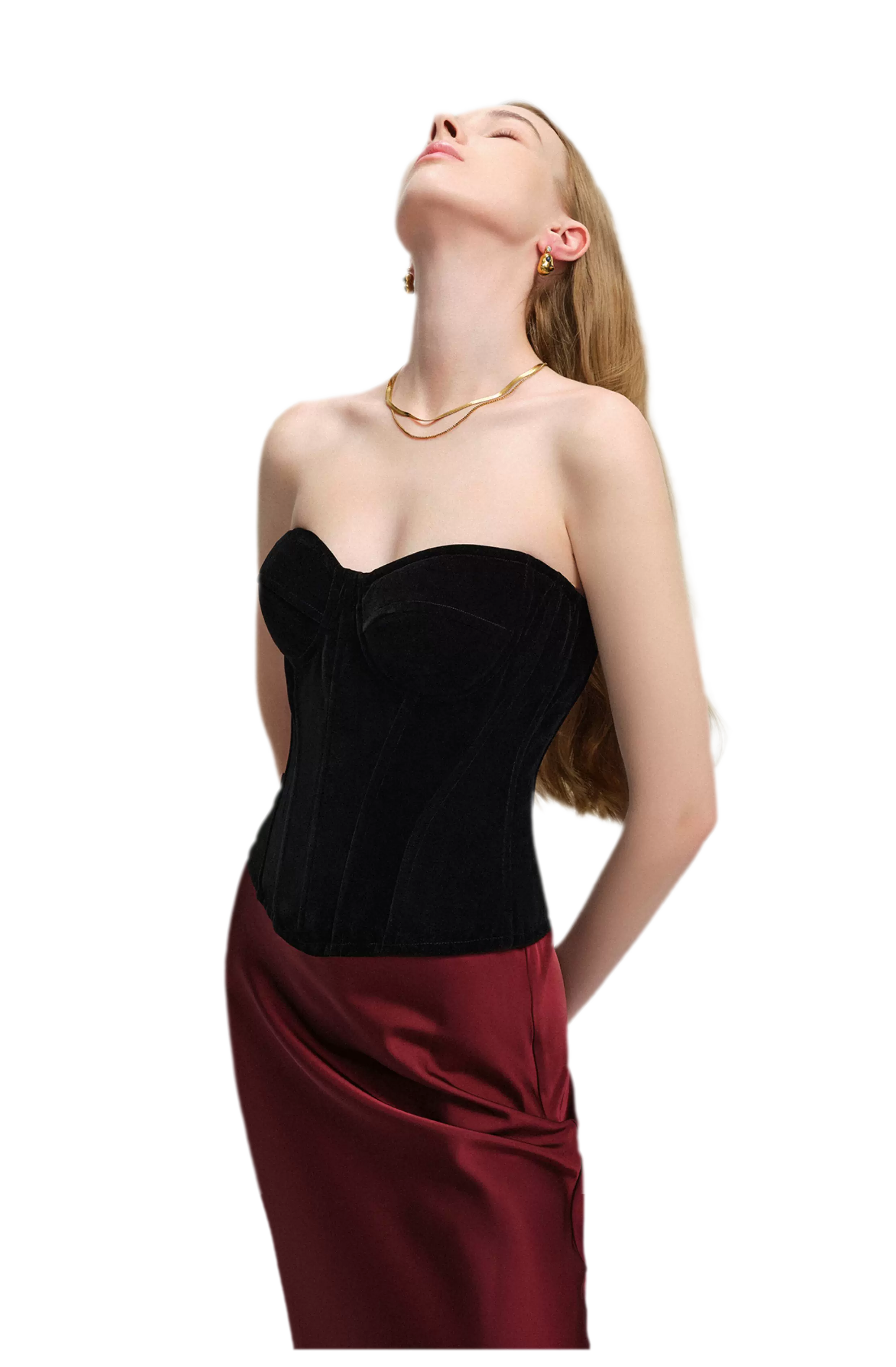 Velvet Boned Corset Top