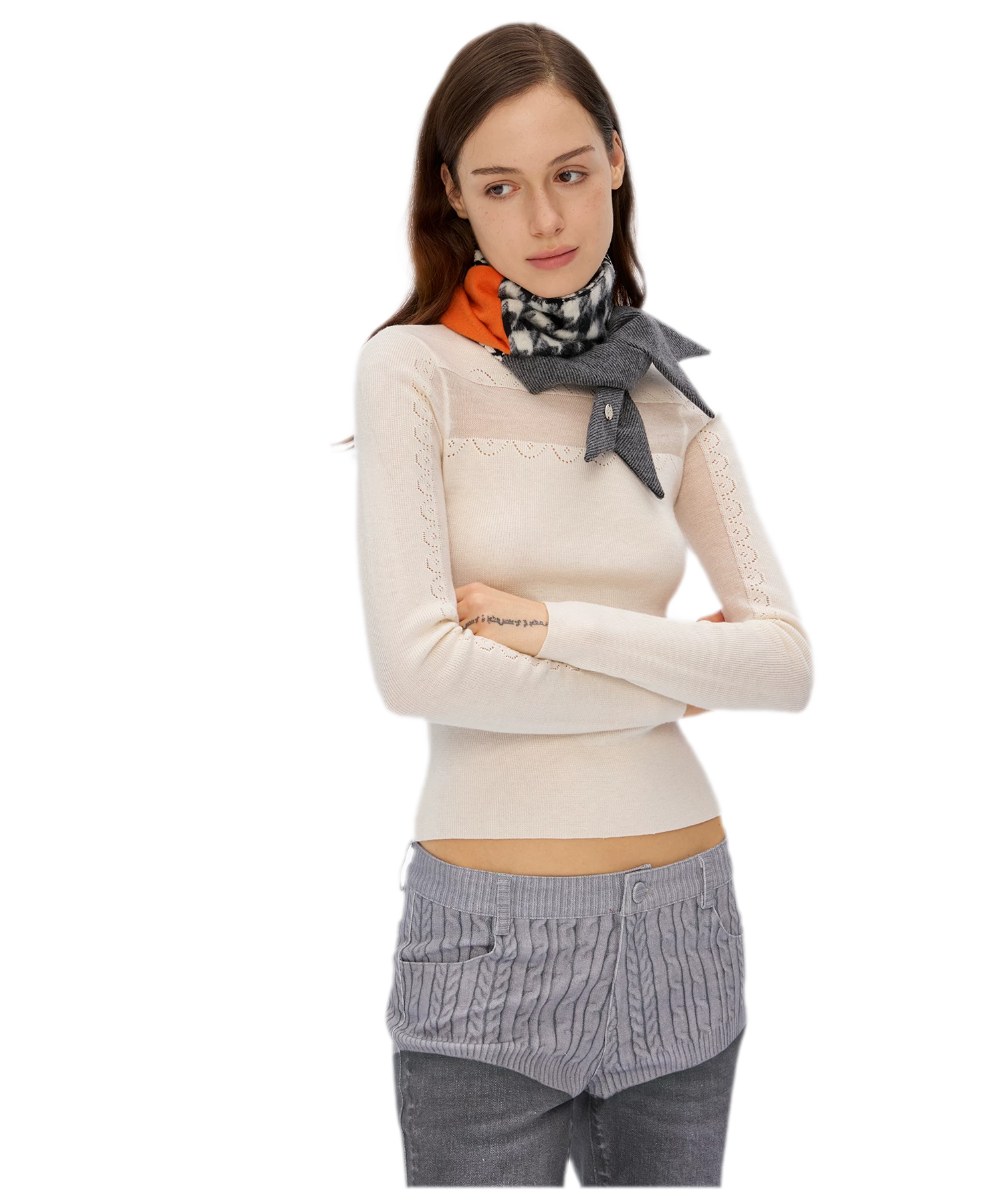 Wool Rib Knit Top