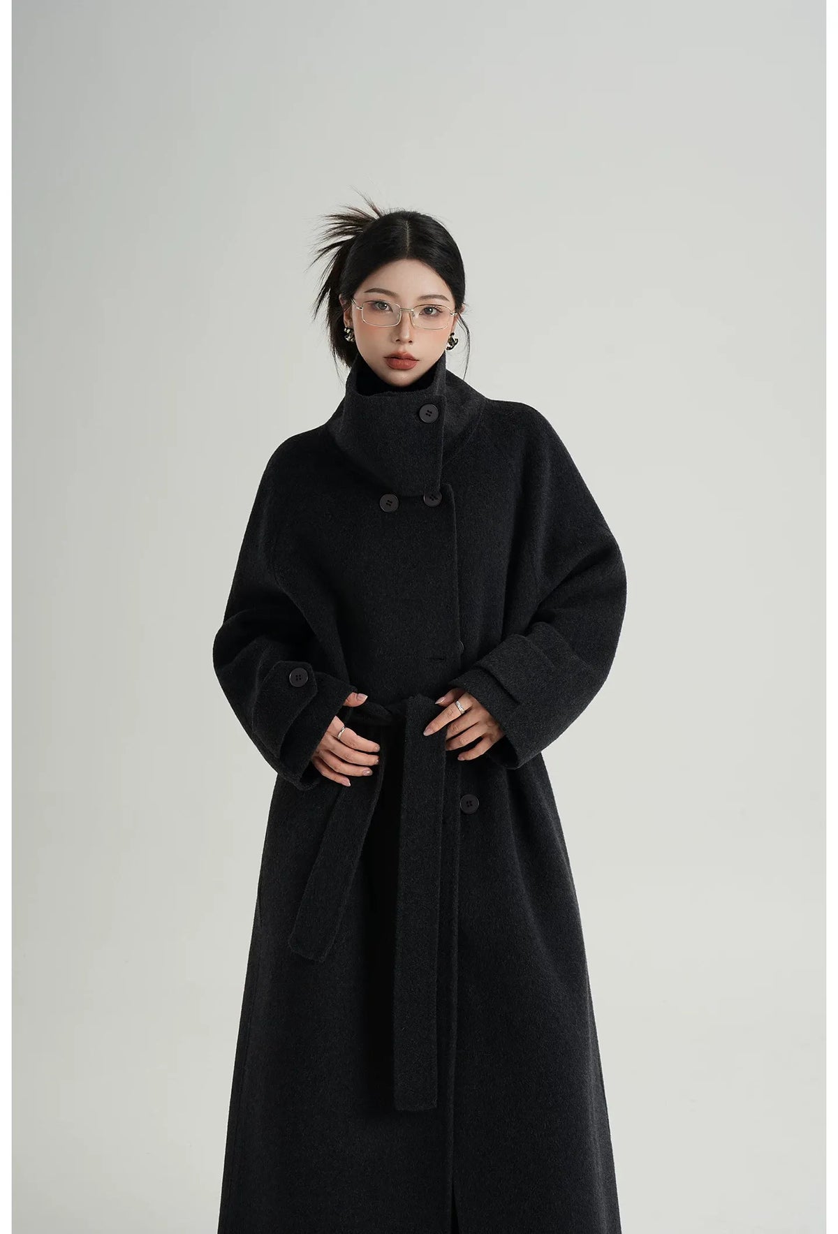 Hand-Sewn Longline Wool Coat