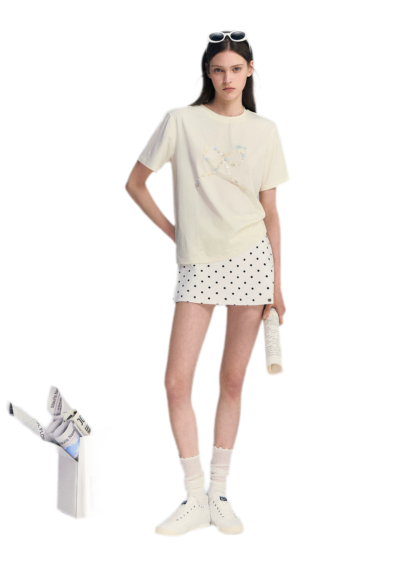 Hand-Sewn Bow T-Shirt
