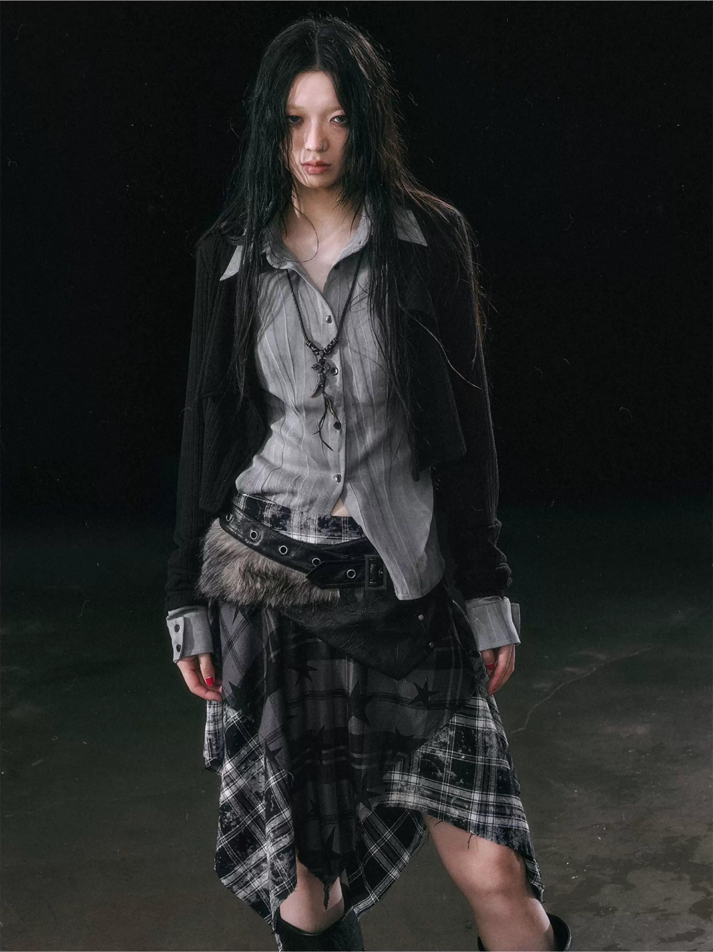 Faux Layered Patchwork Shirt