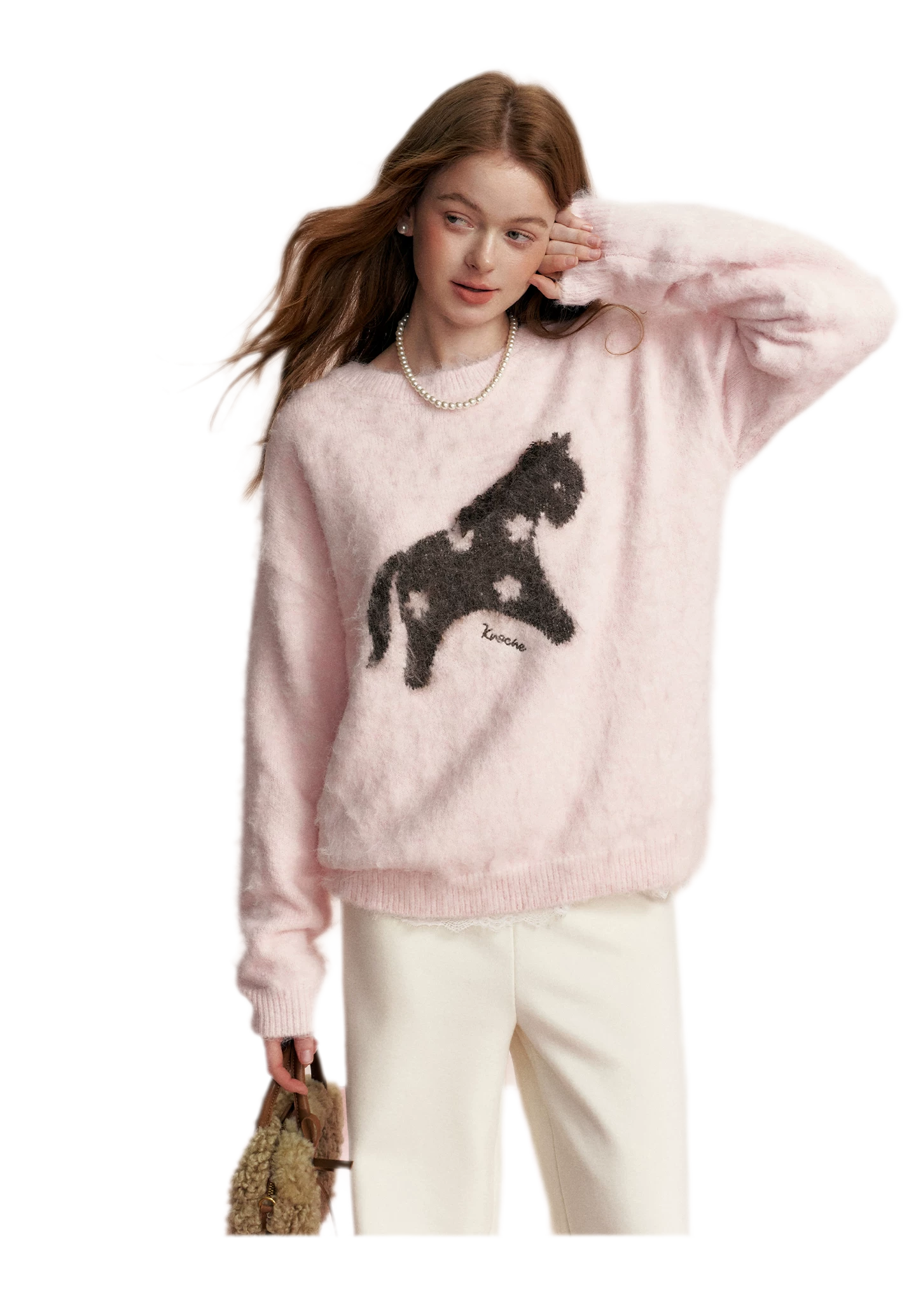 Brushed Horse Jacquard Sweater