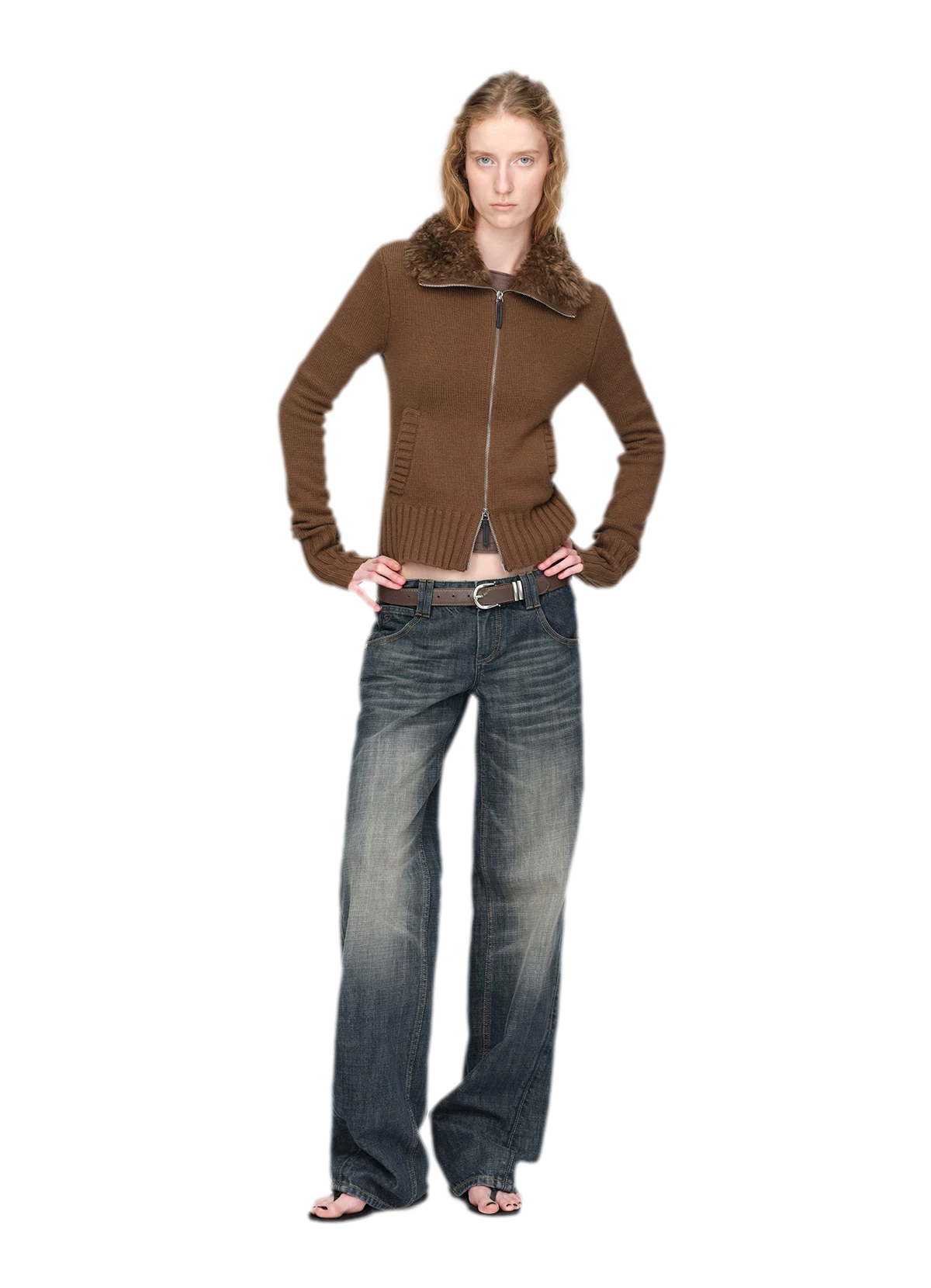Wool Ribbed Fitted Cardigan