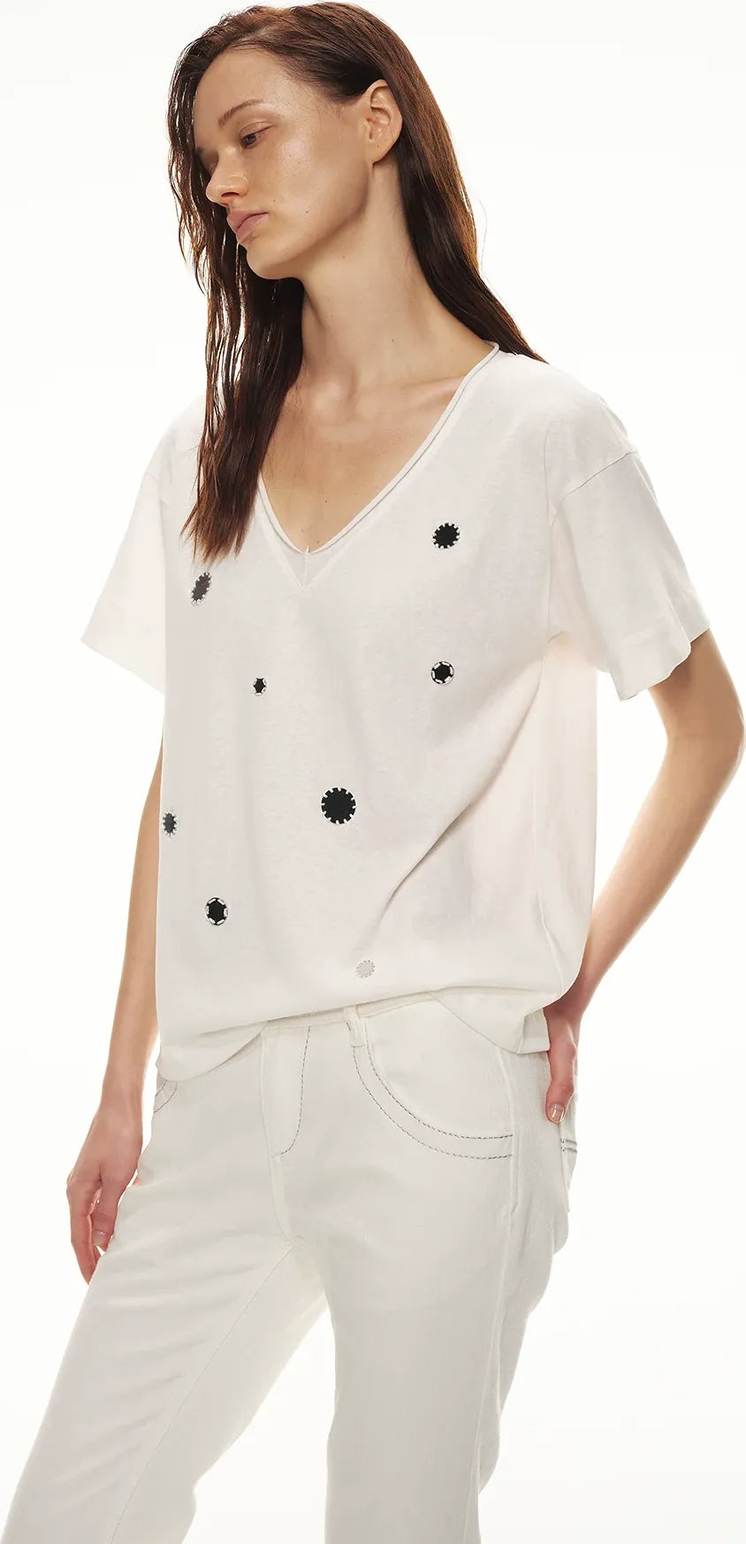 Relaxed Stylish V-Neck Short Sleeve T-Shirt