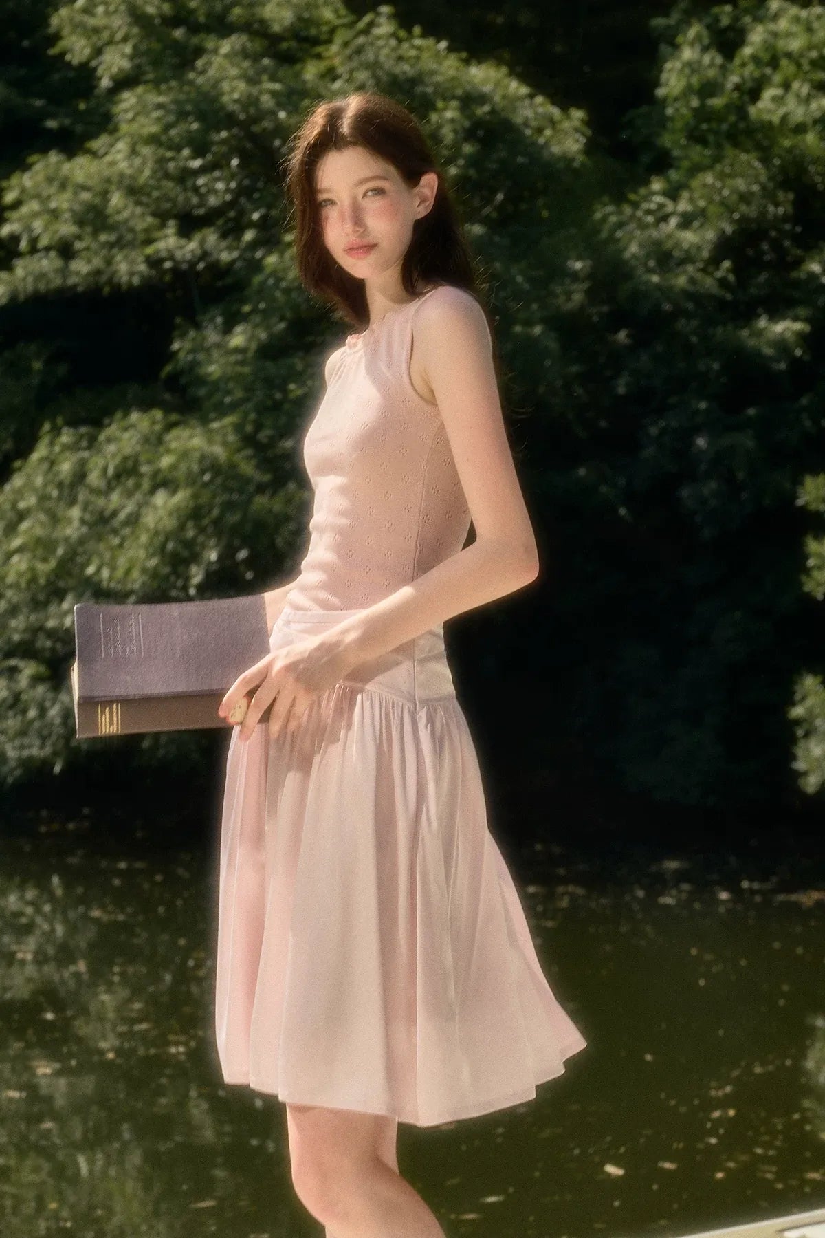 Satin Bow A-Line Skirt