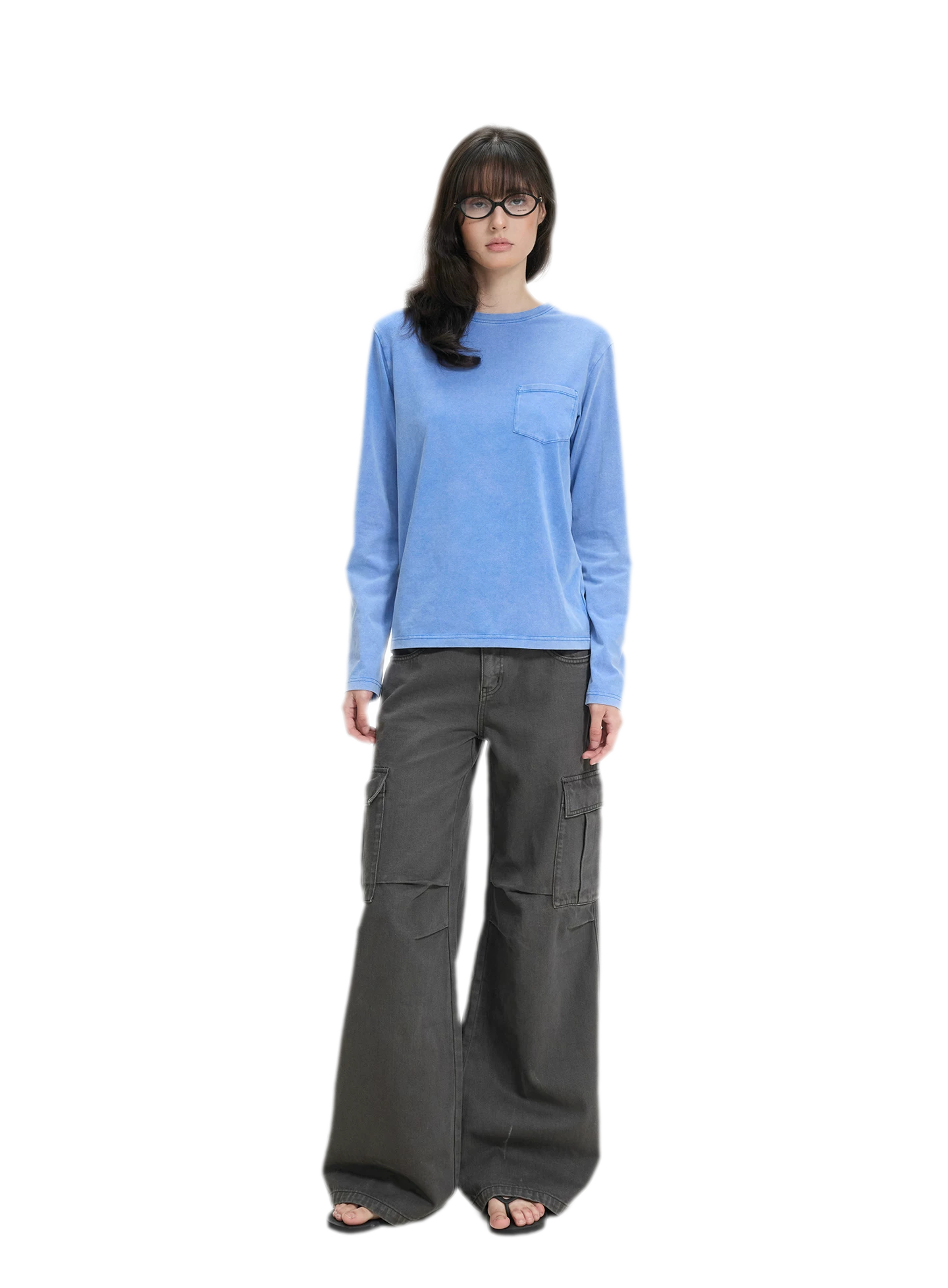 Pocket Detail Long-Sleeve T-Shirt