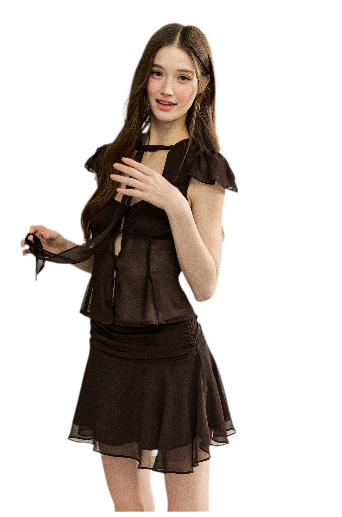 Faux Silk Top Skirt
