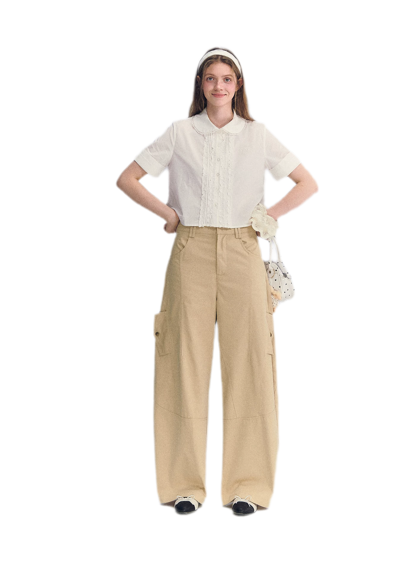 Deconstructed Curved Cargo Pants