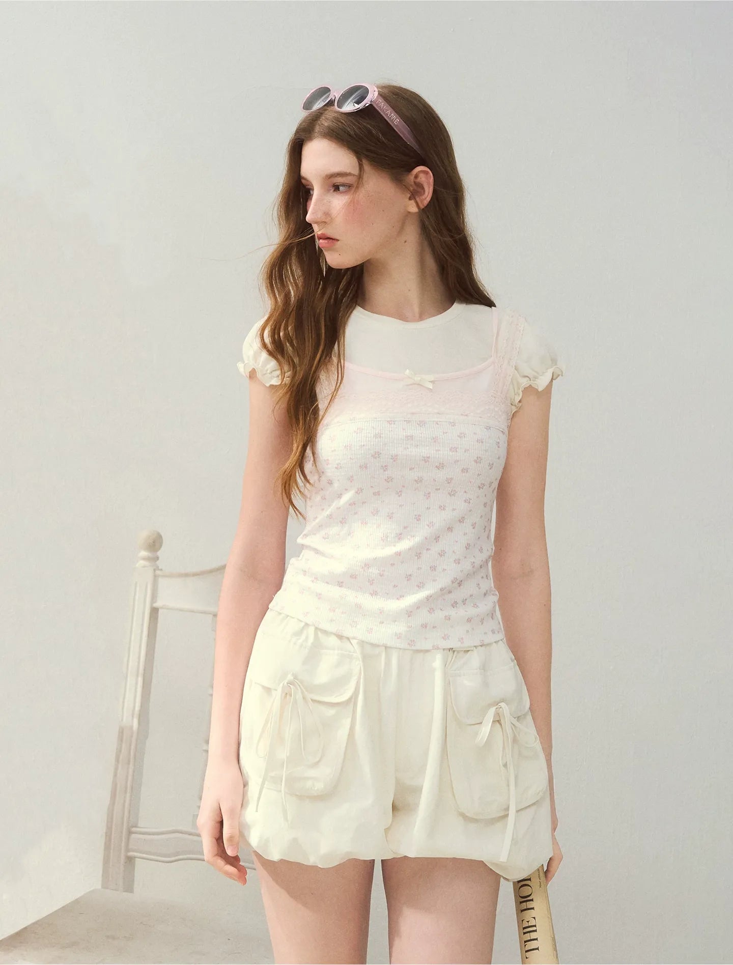 Floral Lace Strap T-Shirt