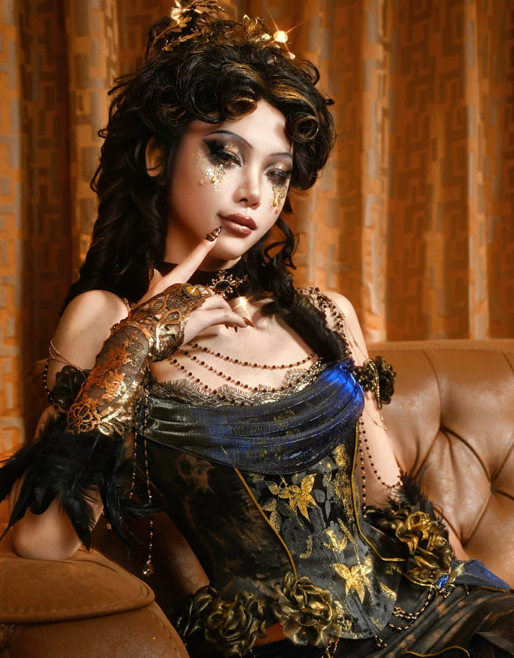 Gold Jacquard Sculptural Corset