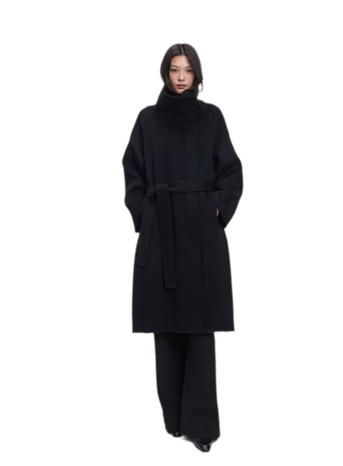 Double-Faced Wool Belted Coat