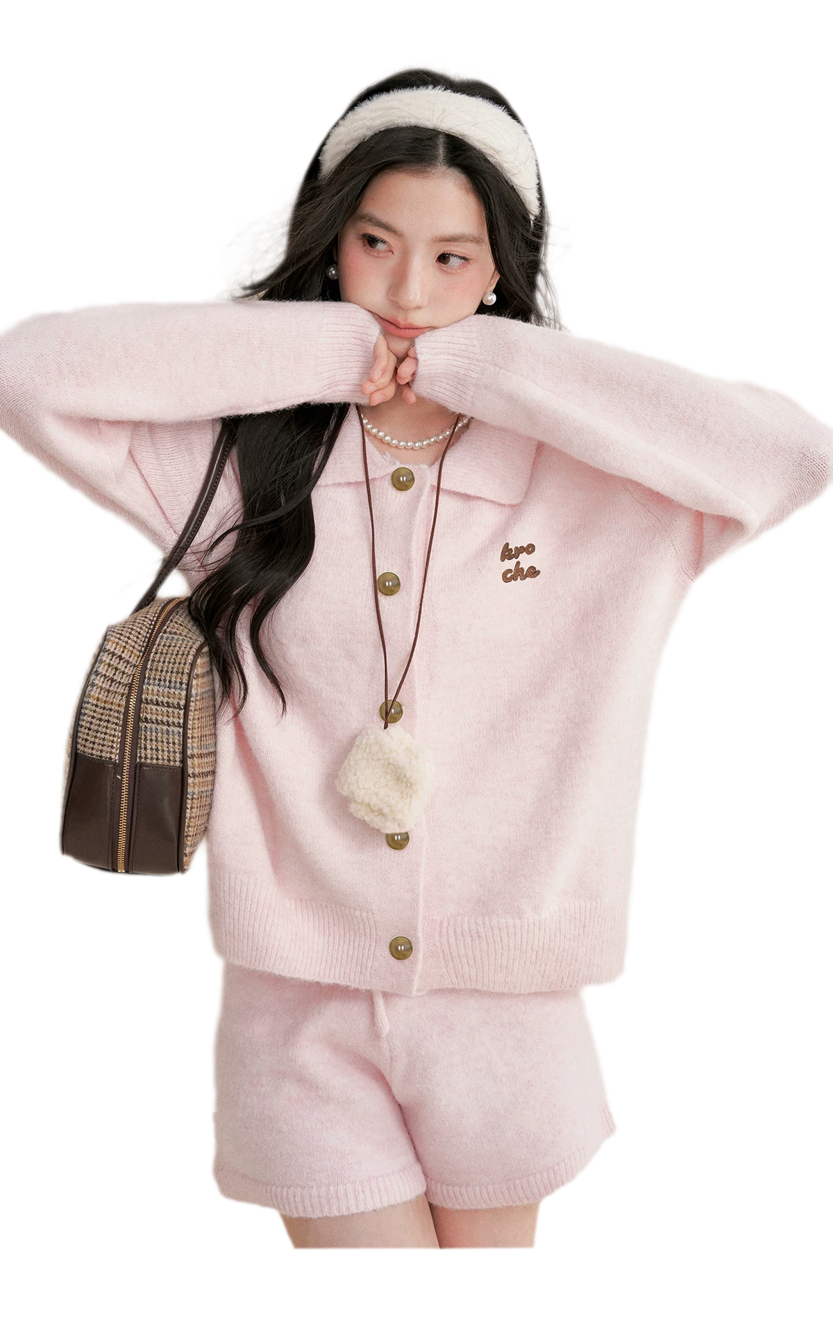 Wool Blend Collared Knit Set