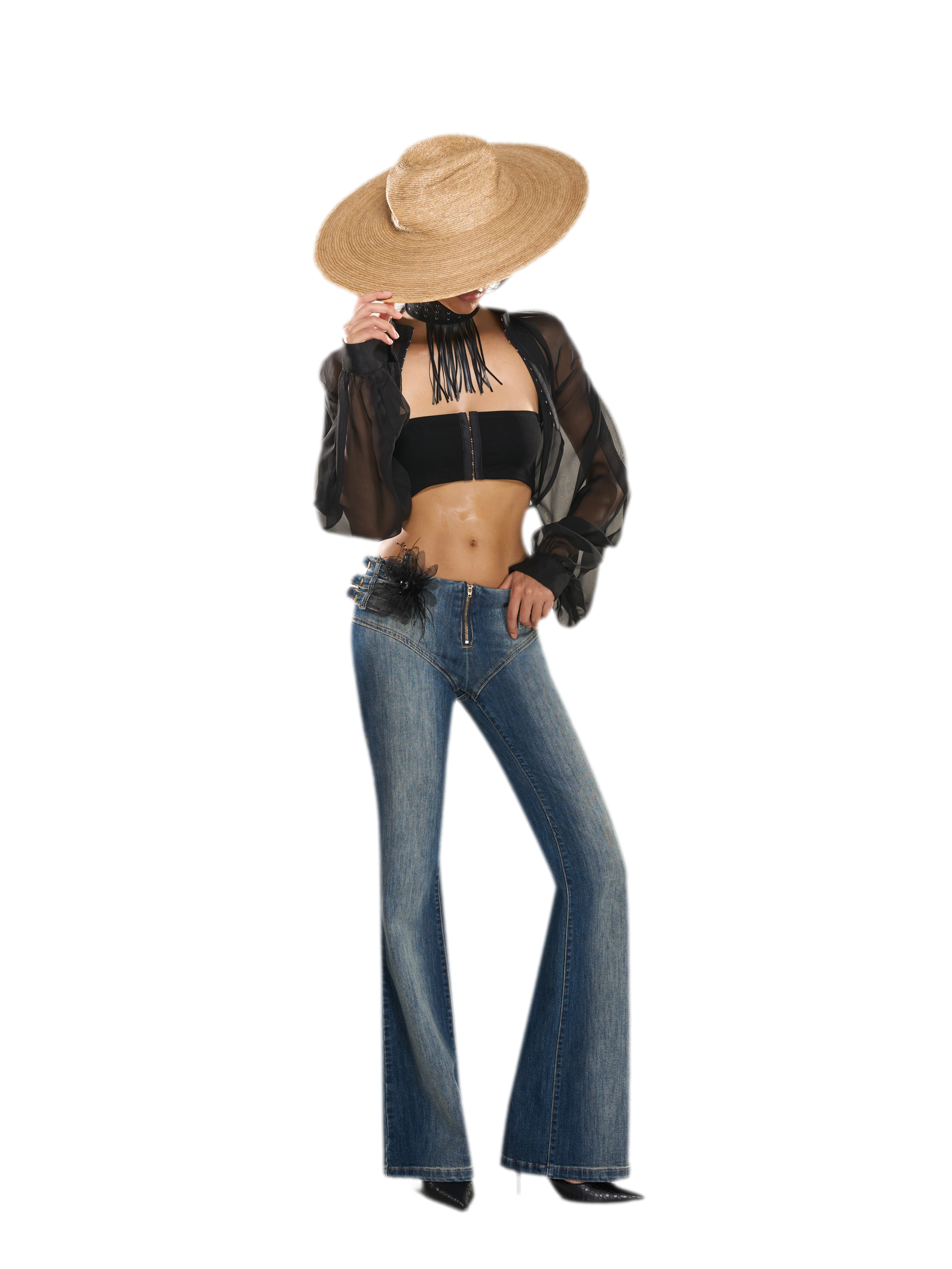 Stretch Button Bandeau Top