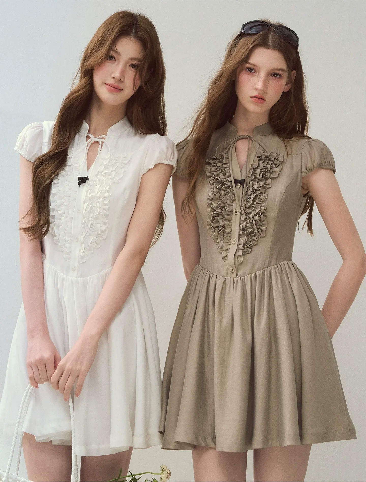 Acetate Ruffle Midi Dress