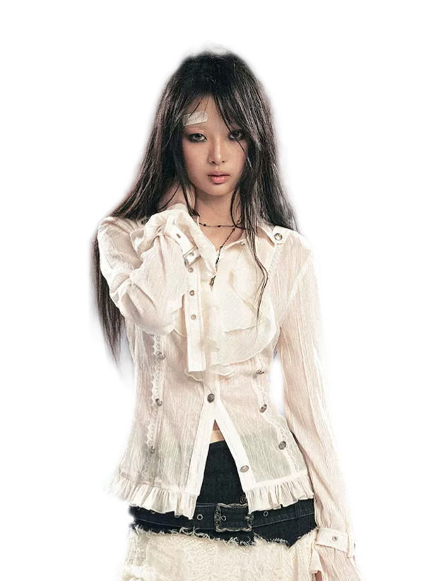 Gothic Ruffled Chiffon Shirt