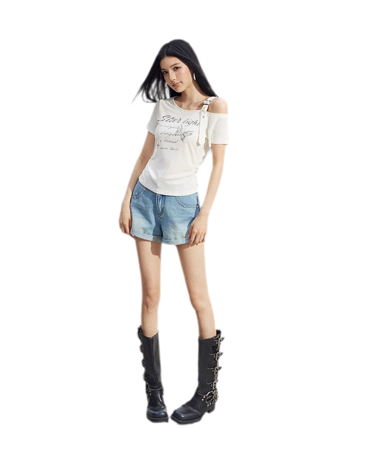 One-Shoulder Butterfly Tee