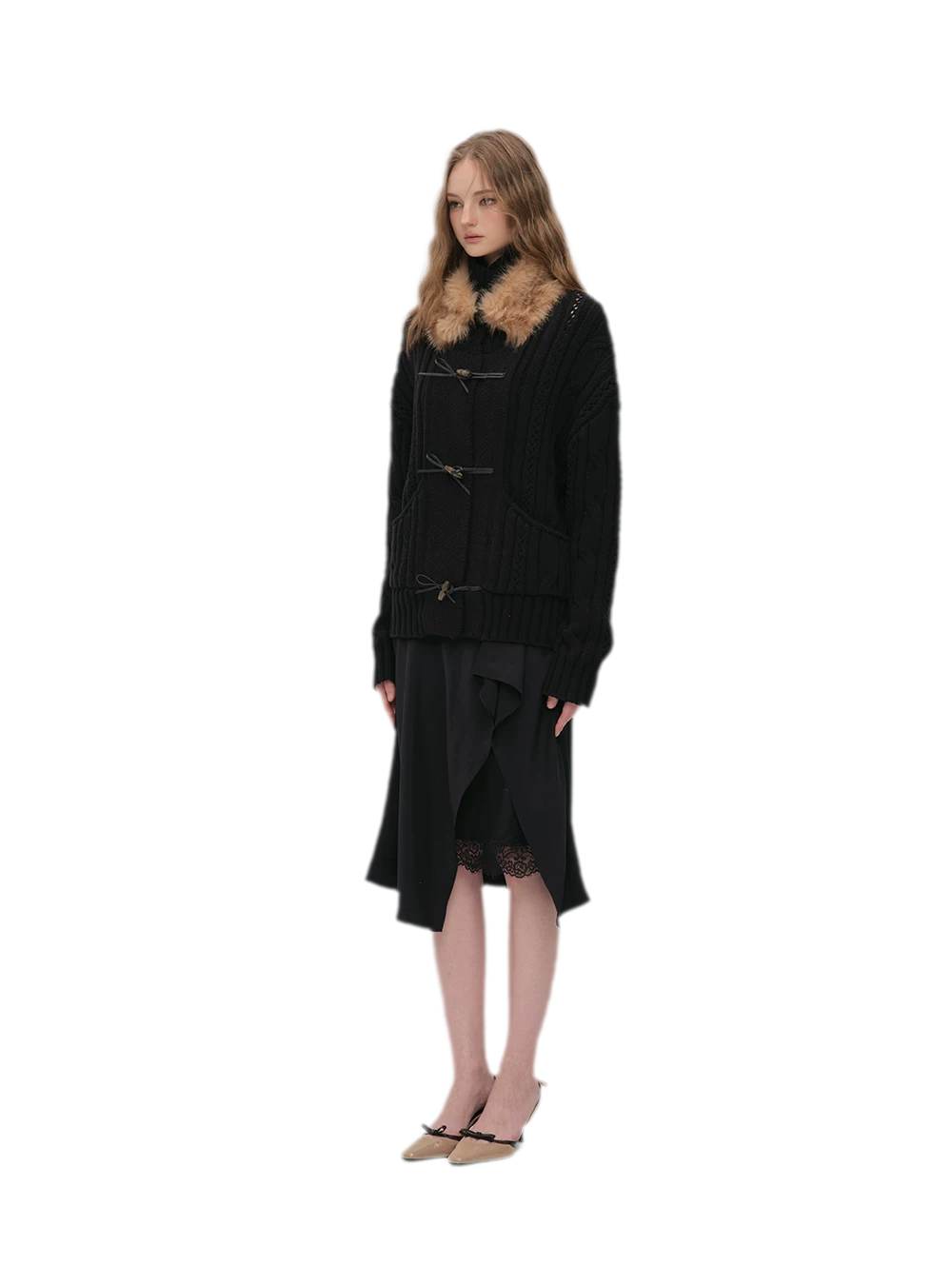 Silky Draped A-Line Skirt