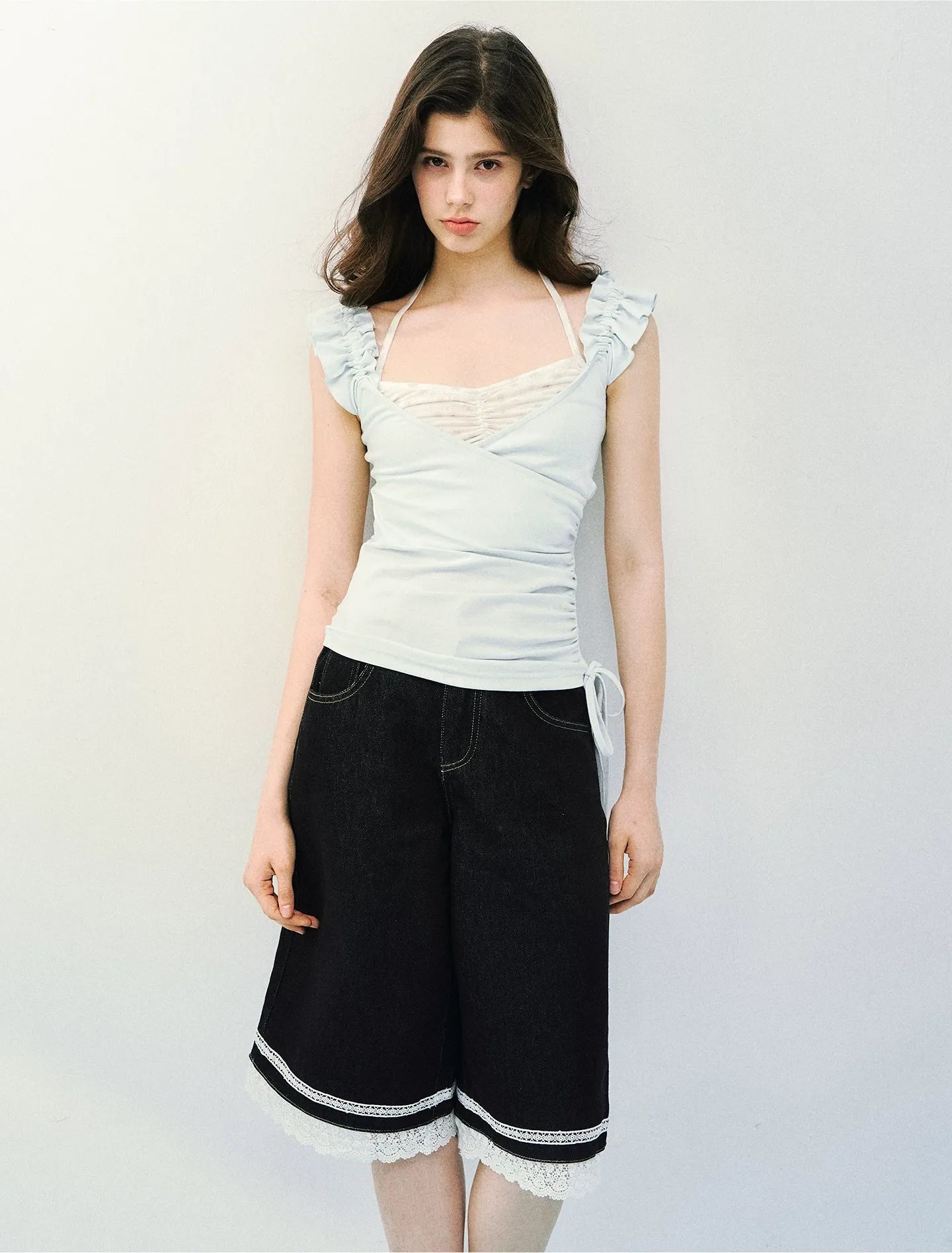Two-in-One Ruffle Sleeve T-Shirt