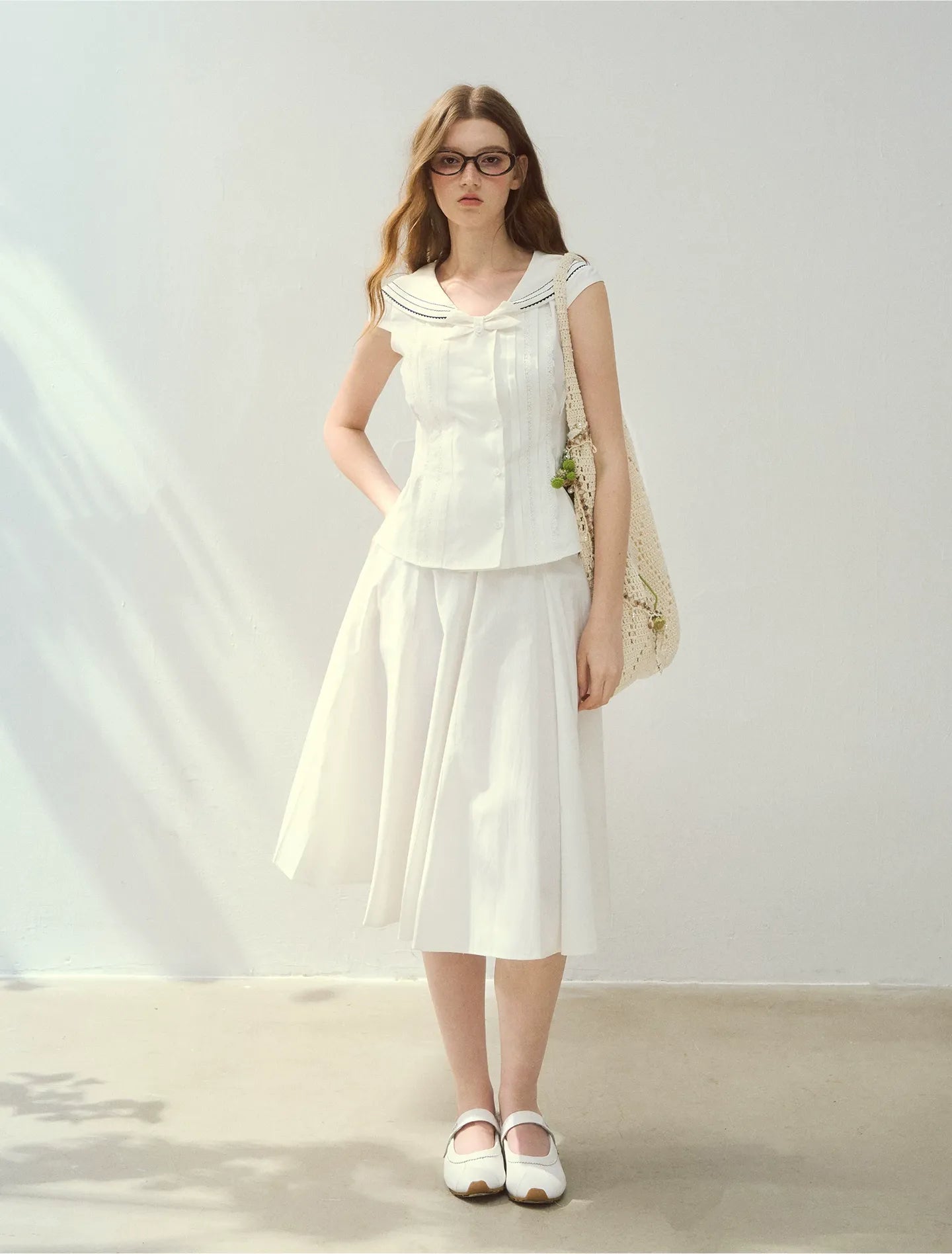 Sailor Collar Skirt Set