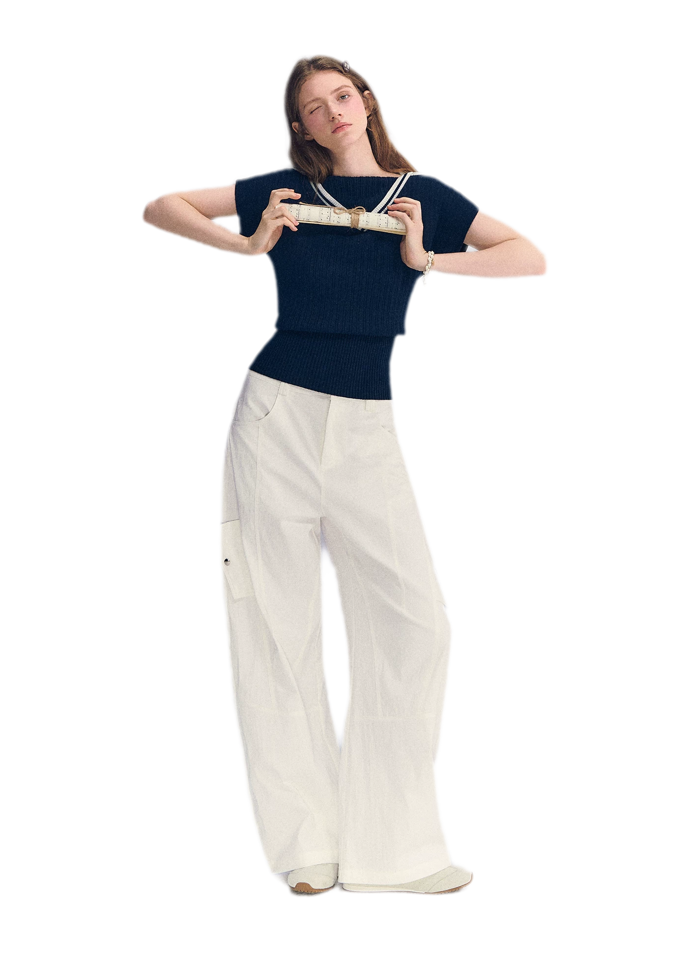 Contrast Trim Knit Top