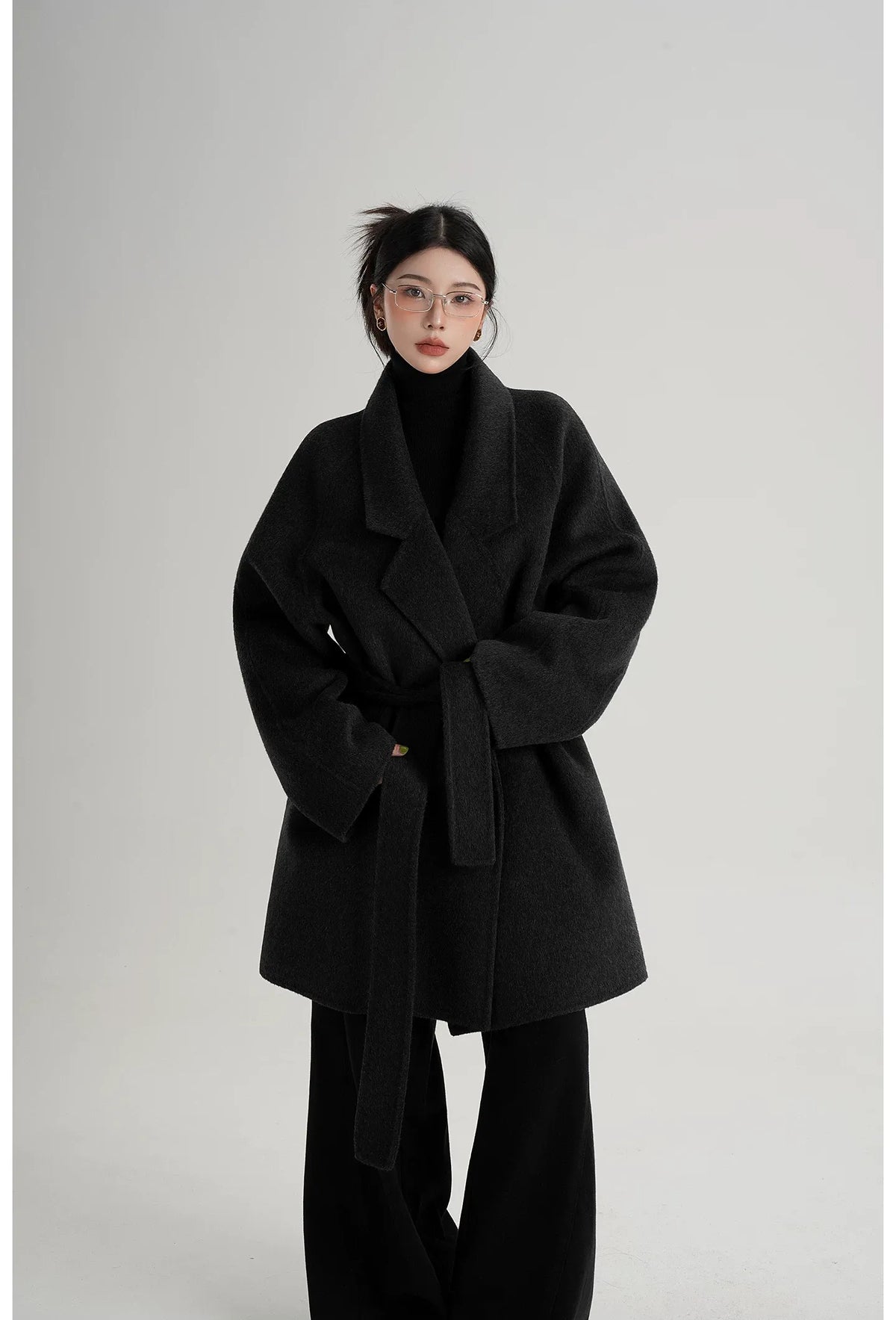 Hand-Sewn Belted Wool Coat