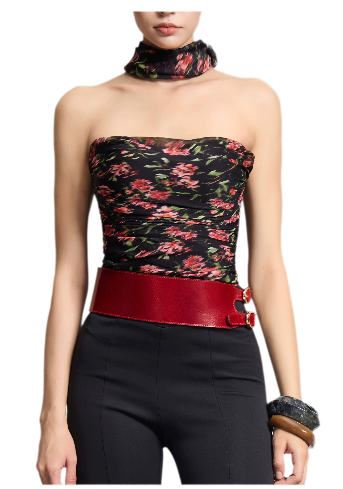 Ruched Strapless Bustier Top