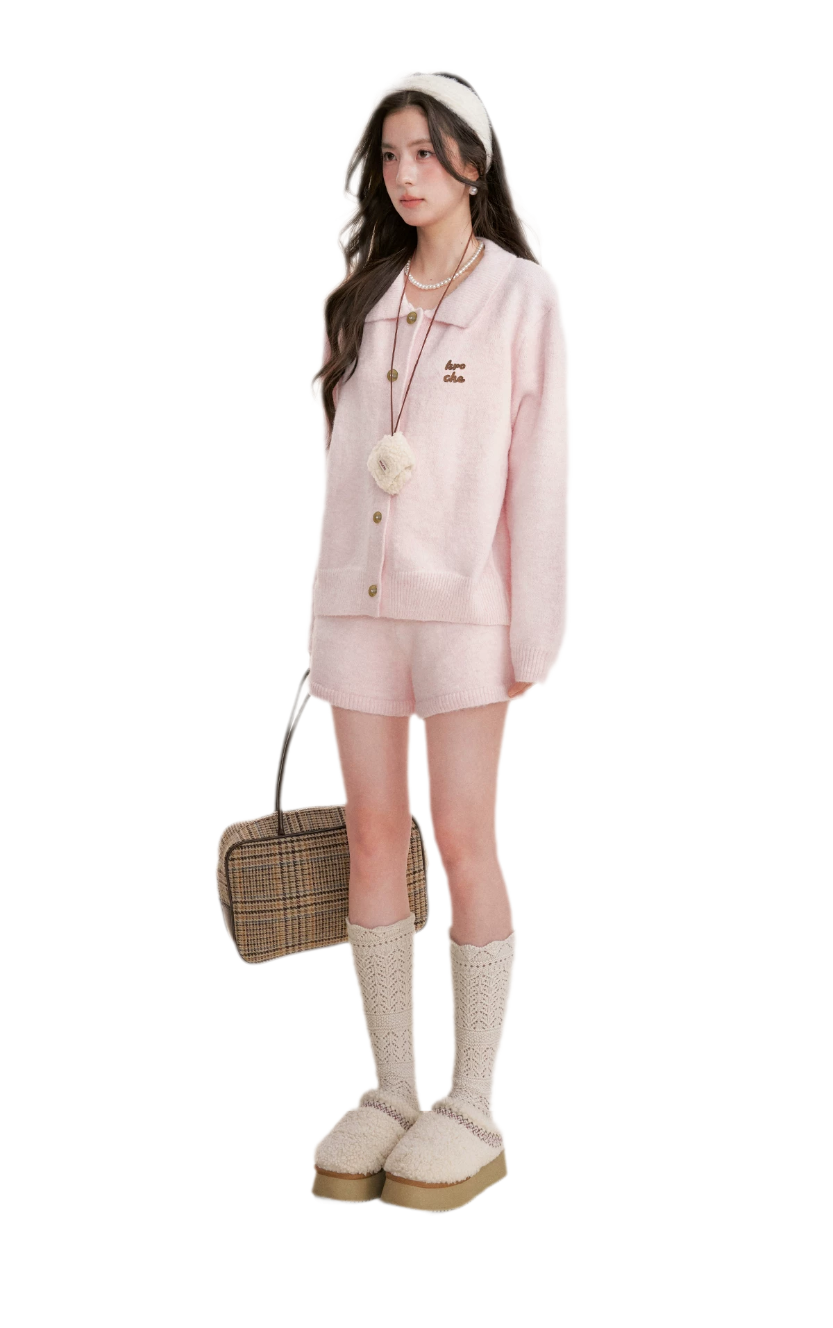 Wool Blend Collared Knit Set