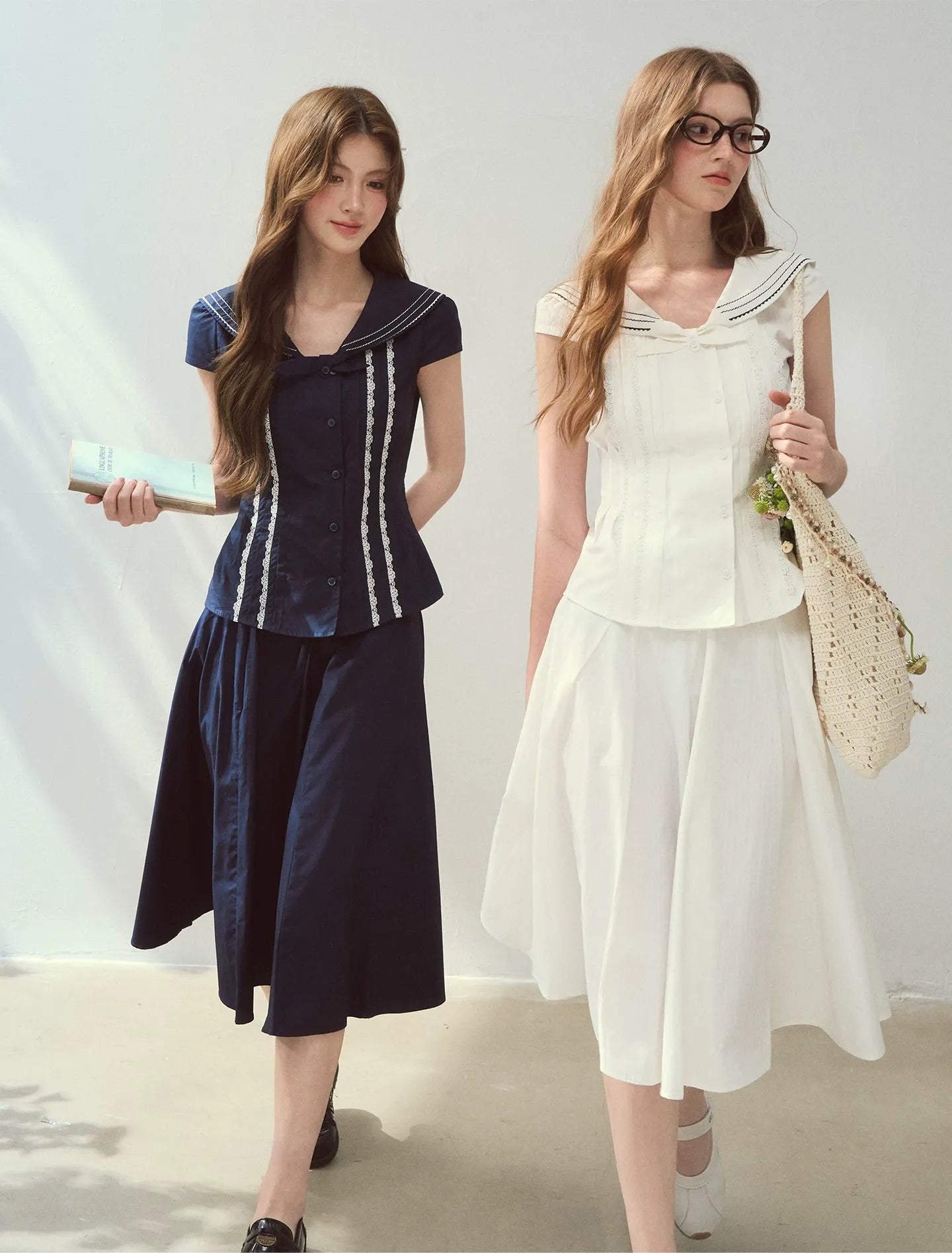 Sailor Collar Skirt Set